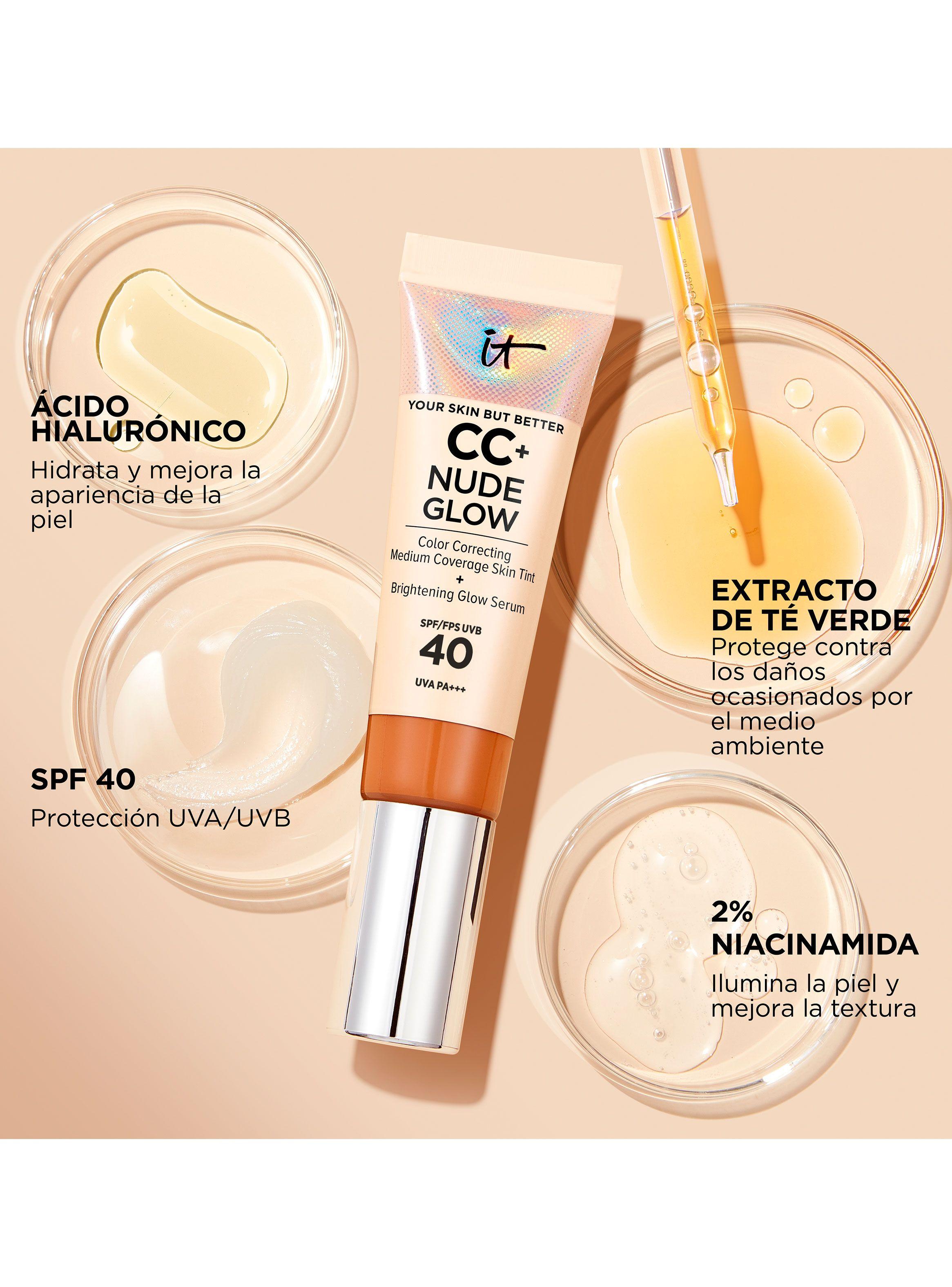 Base de Media Cobertura CC + Nude Glow Light con SPF 40-3