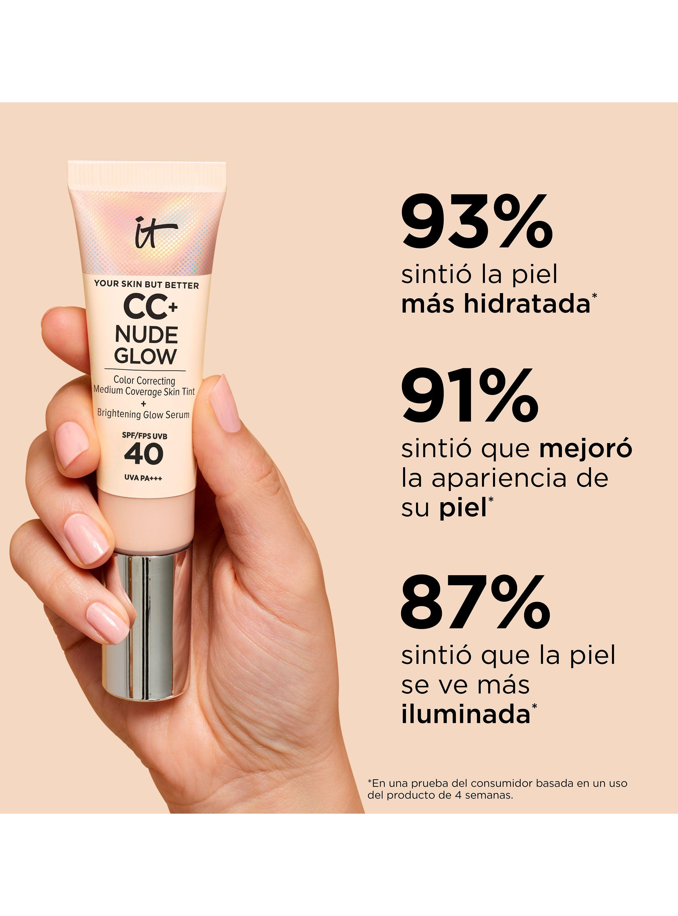 Base de Media Cobertura CC + Nude Glow Medium con SPF 40-4