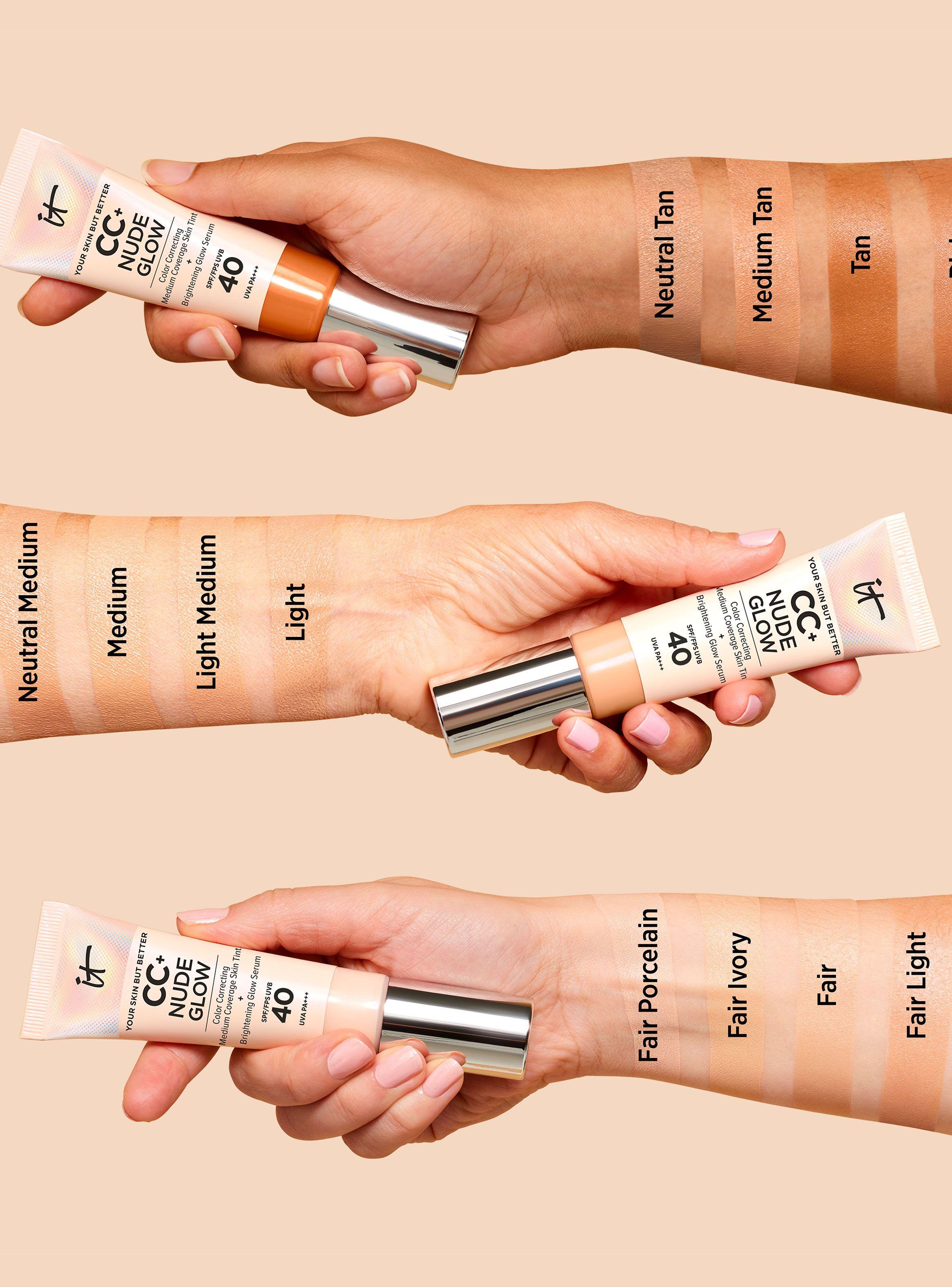 Base de Media Cobertura CC + Nude Glow Neutral Tan con SPF 40-5