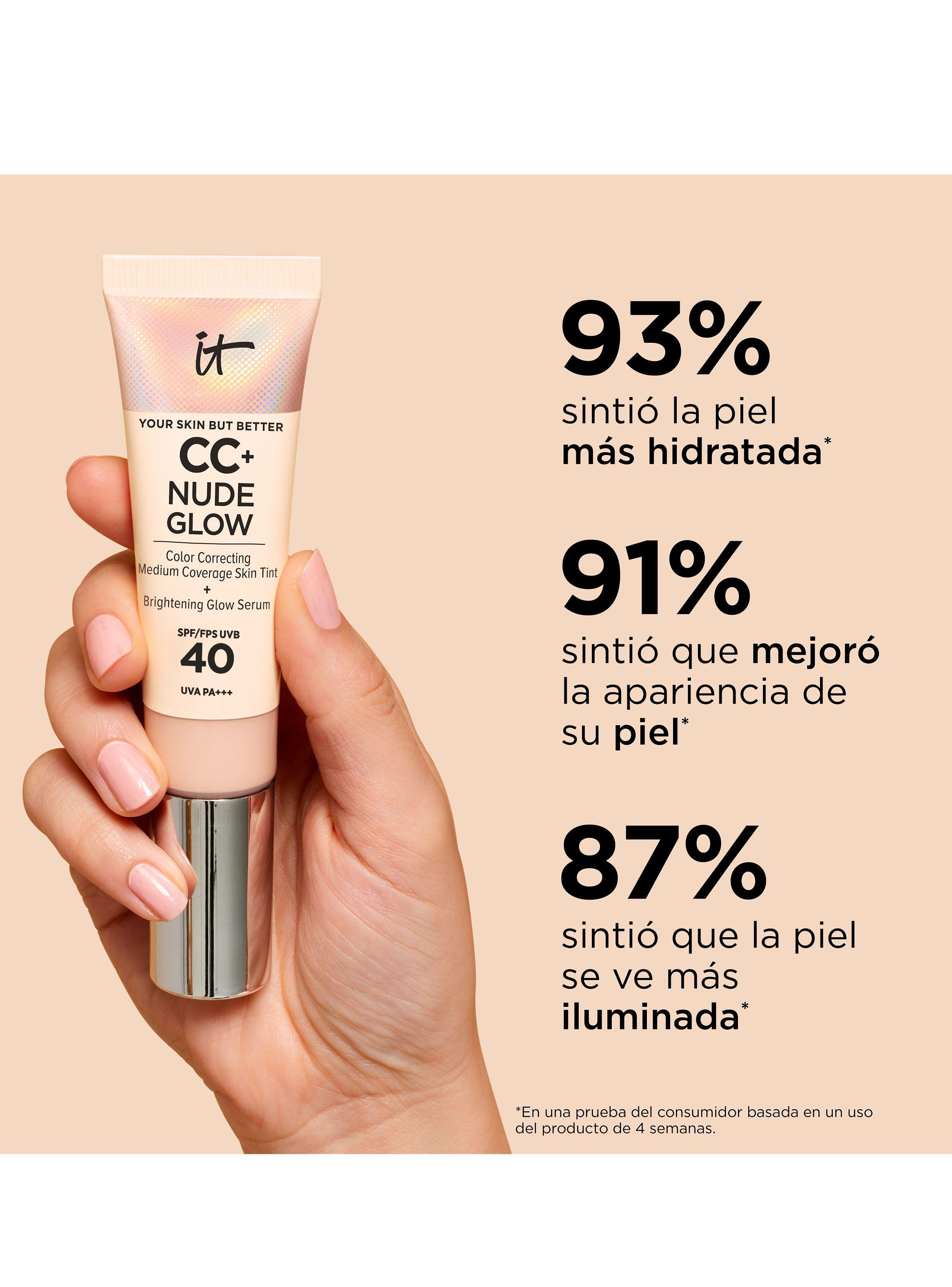 Base de Media Cobertura CC + Nude Glow Neutral Tan con SPF 40-4