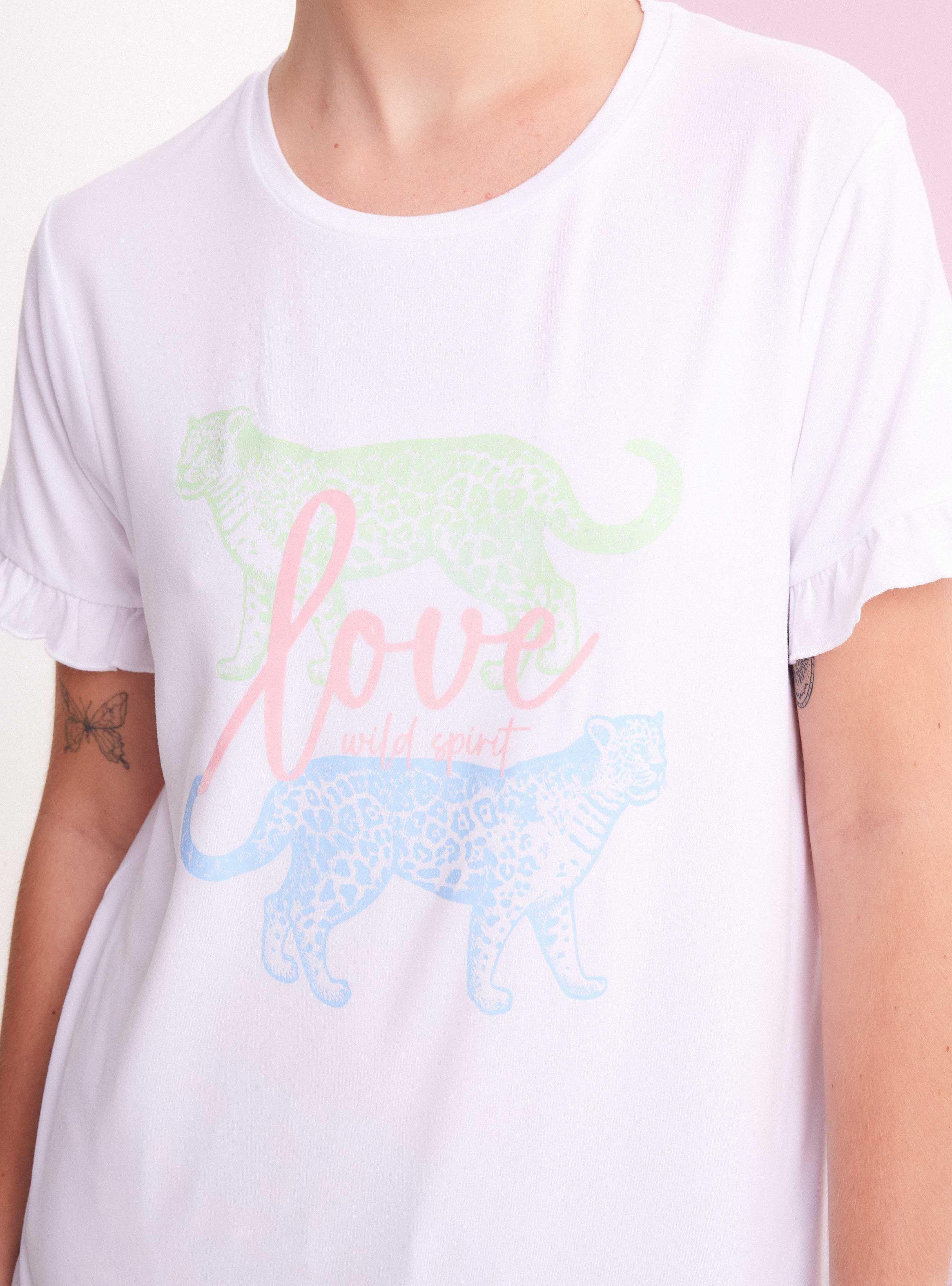 Polera Pijama Estampada con Vuelos en Mangas-3
