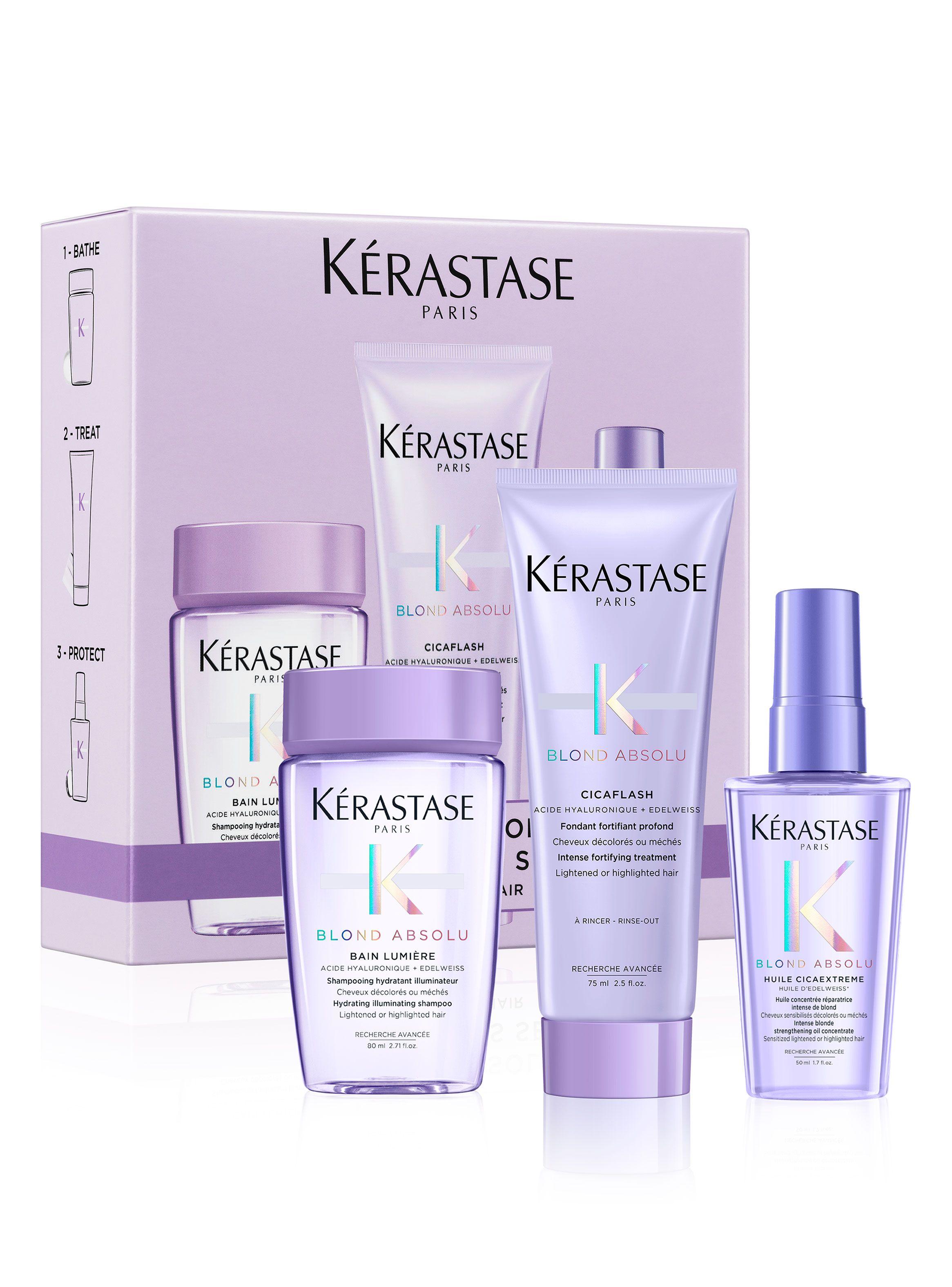 Set  Cabello Rubio Blond Absolu Shampoo 80ml + Acondicionador 75ml + Aceite 50ml Kérastase-0