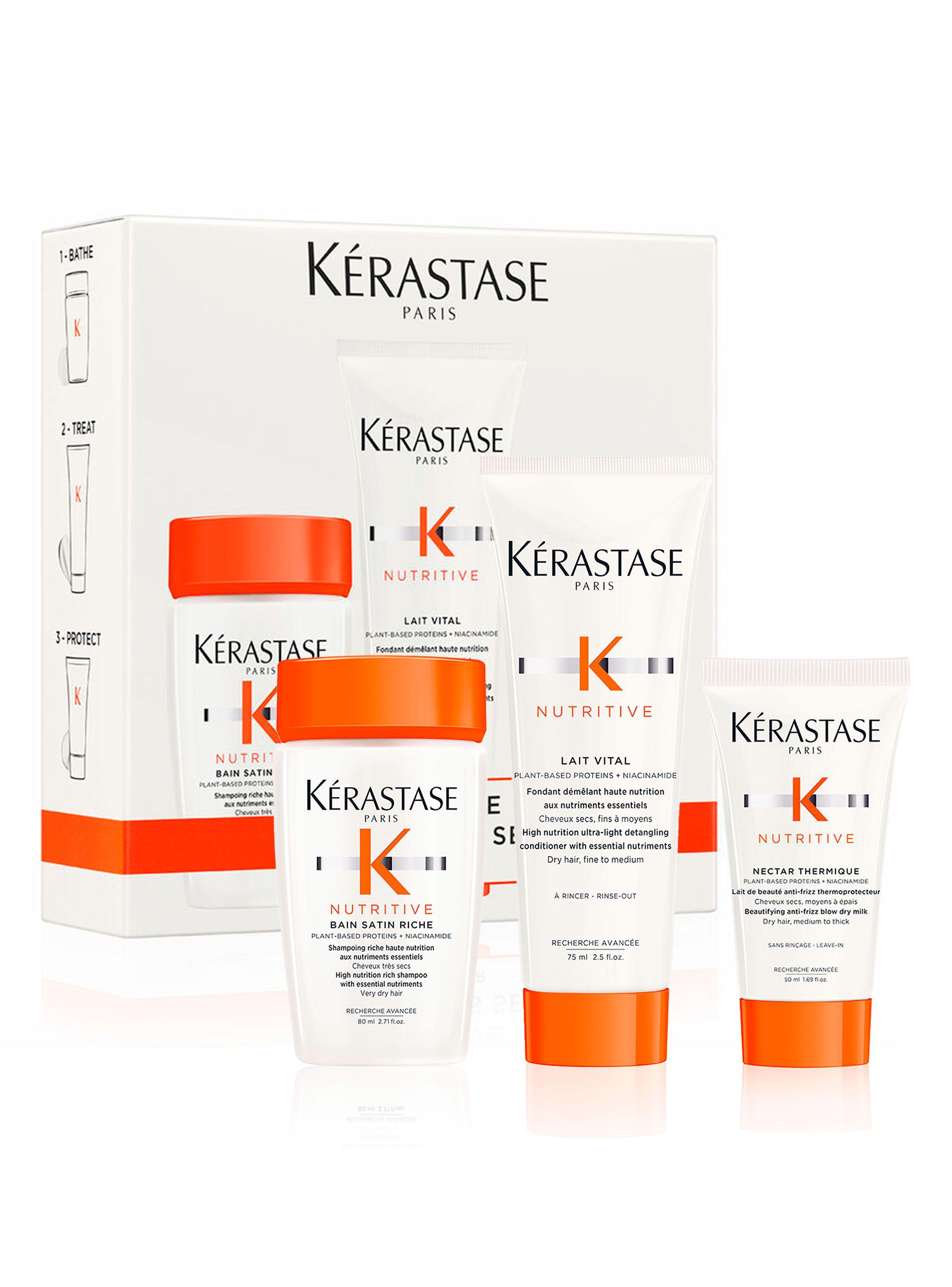 Set Cabello Seco Nutritive Shampoo 80ml + Acondicionador 75ml + Crema 50ml Kérastase-0