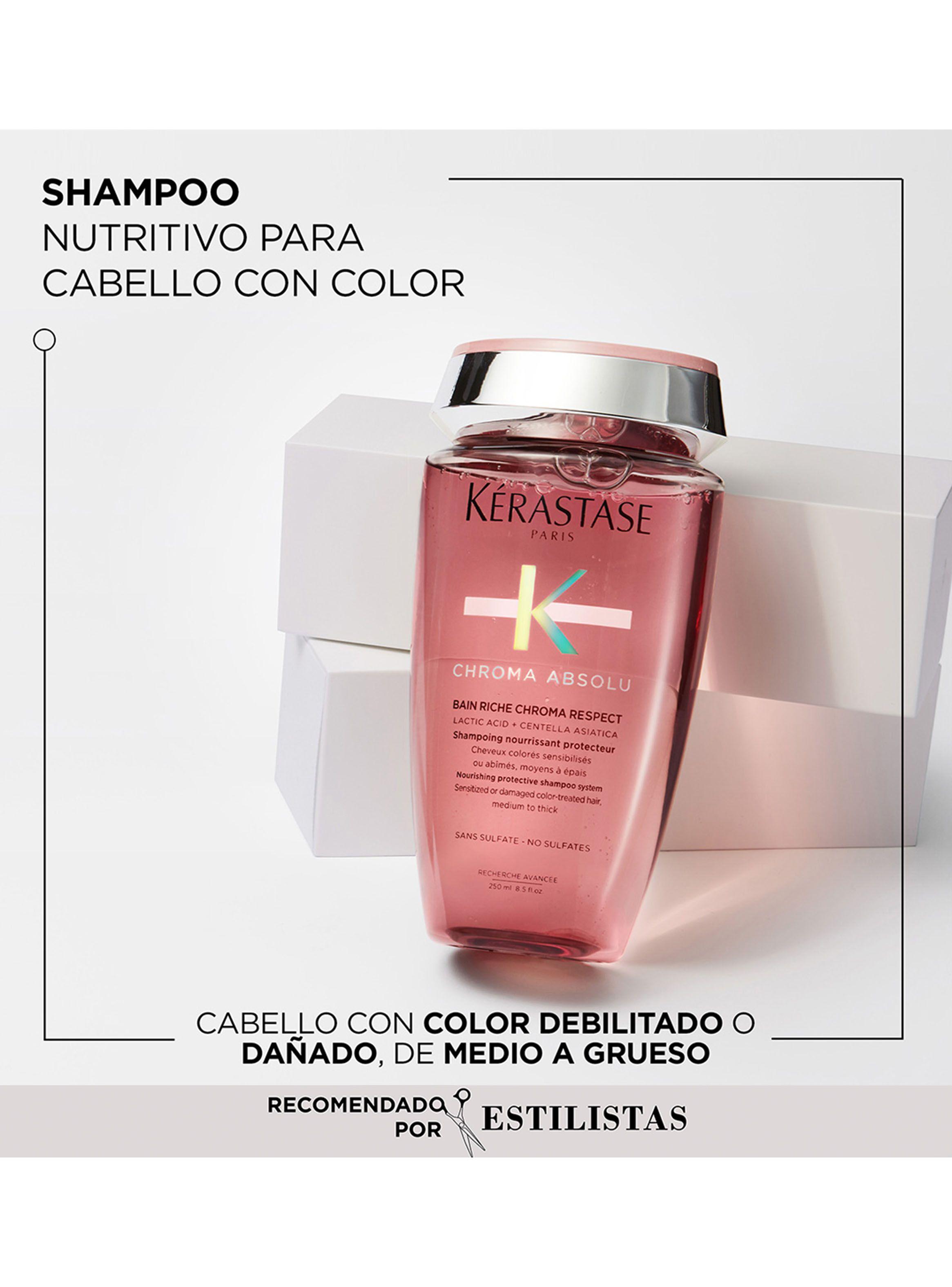 Set Reparación Cabello con Color Chroma Absolu Shampoo 250ml + Máscara 200ml + Spray Termoprotector 150ml-2