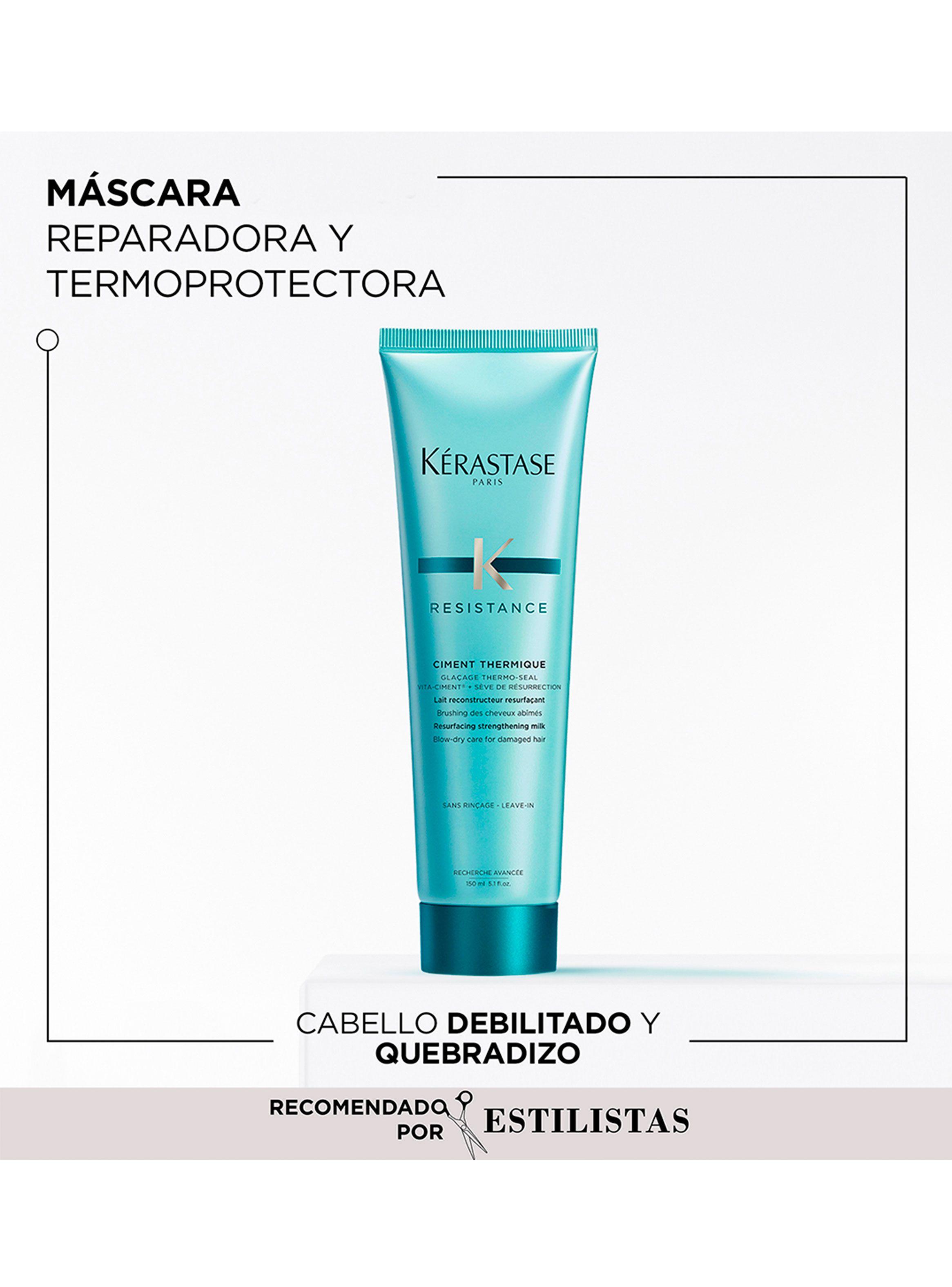 Set Reparación Cabello Debilitado Resistance Shampoo 250ml + Máscara 200ml + Crema Termoprotectora 150ml-4
