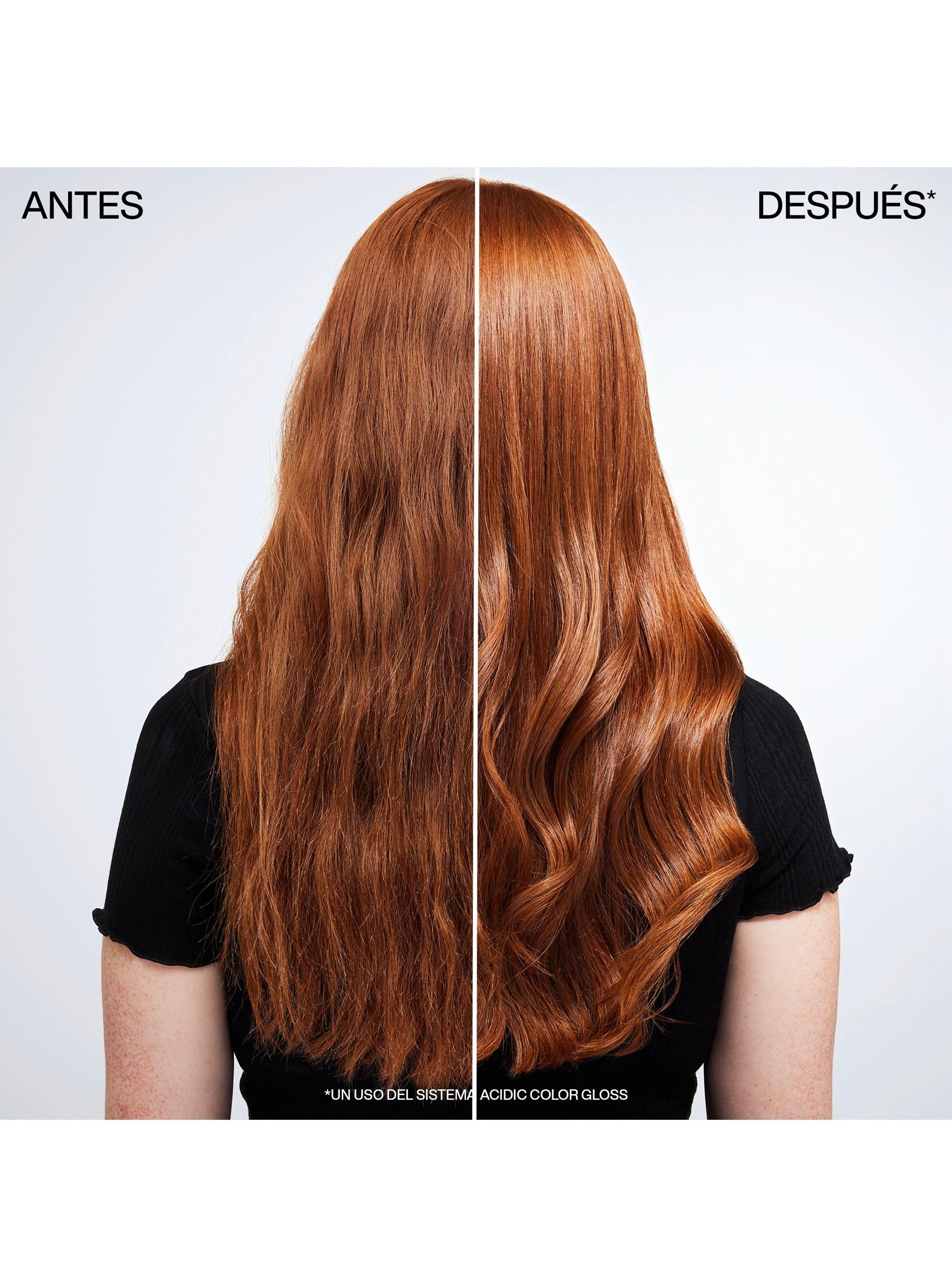 Set  Brillo Intenso Cabello con Color Acidic Color Gloss Shampoo sin Sulfatos 300ml + One United 150ml-4