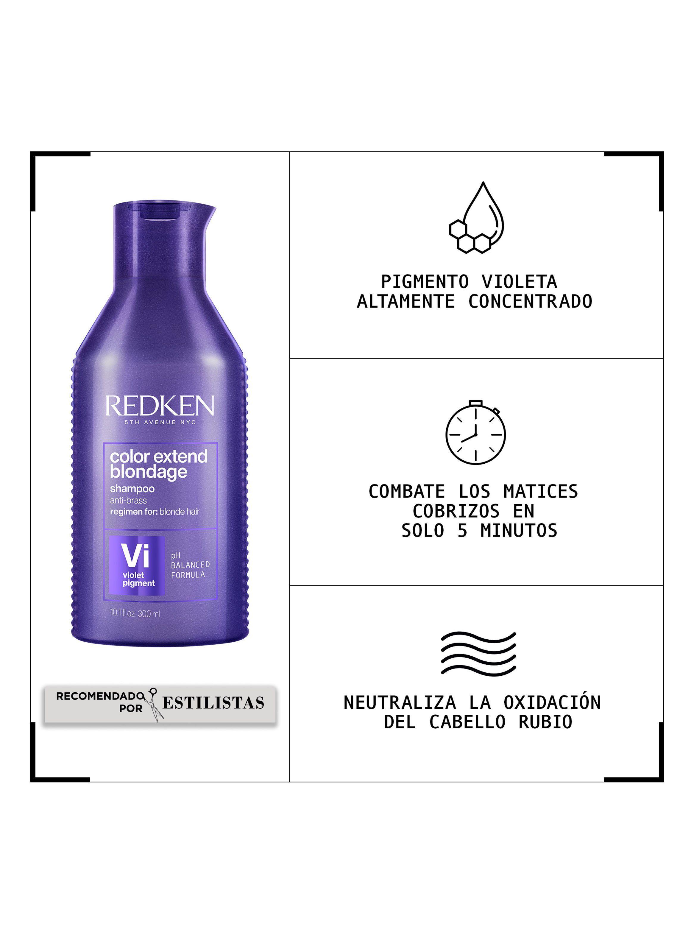 Set Matizador Cabello Rubio Color Extend Blondage Shampoo 300ml +  One United 150ml-1