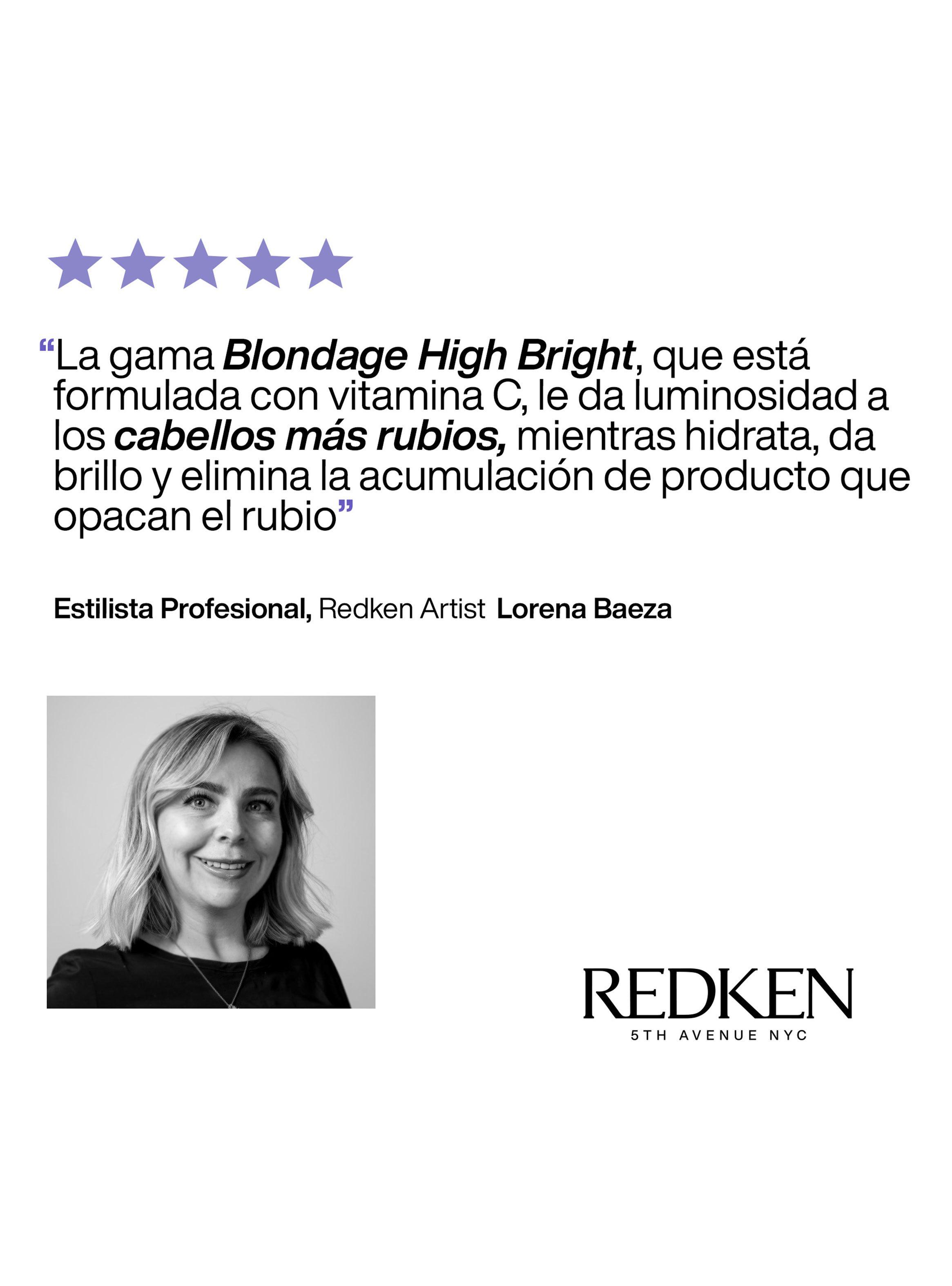 Set Iluminador Cabello Rubio Blondage High Bright Shampoo con Vitamina C 300ml + One United 150ml-5