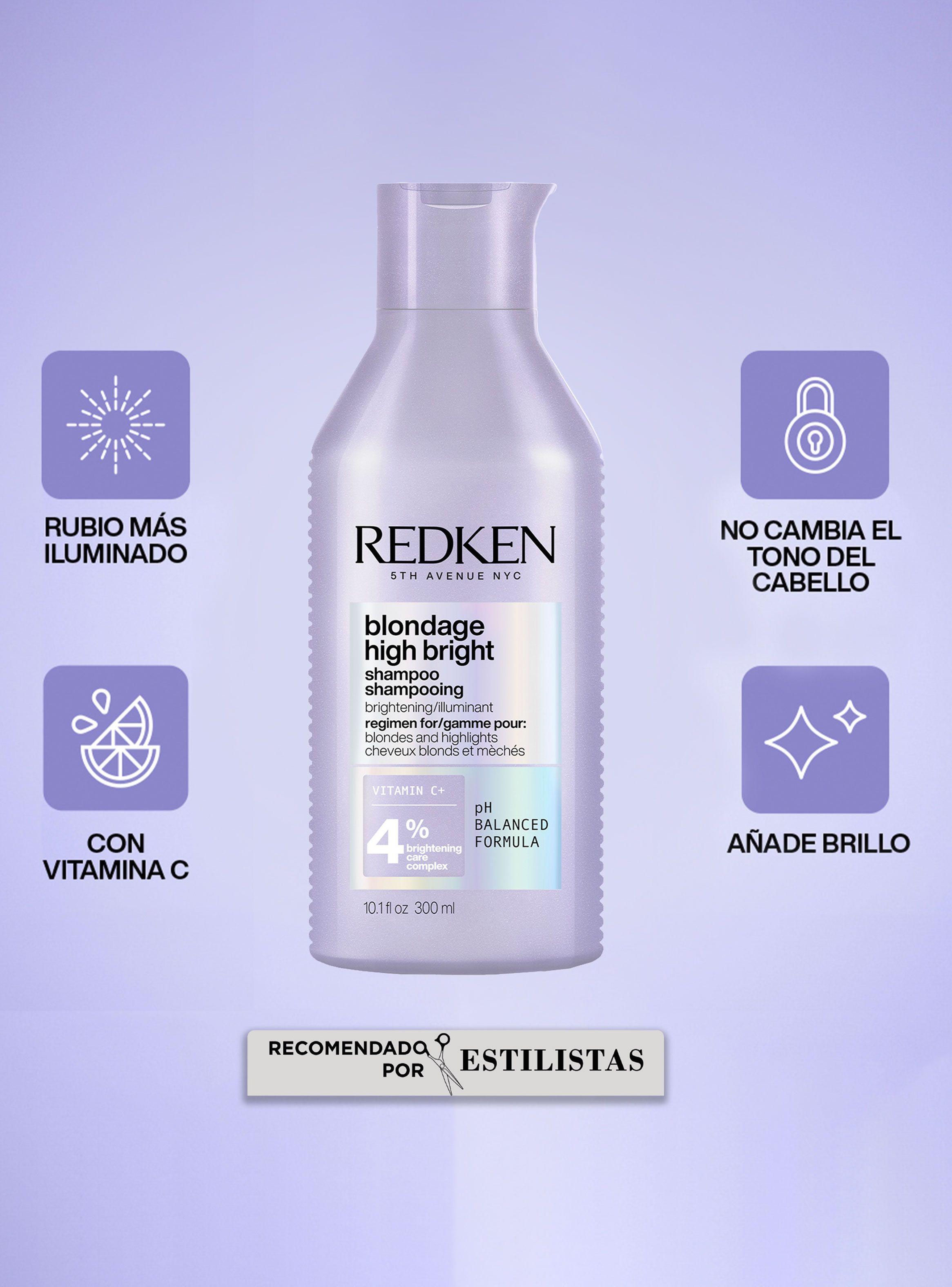 Set Iluminador Cabello Rubio Blondage High Bright Shampoo con Vitamina C 300ml + One United 150ml-1