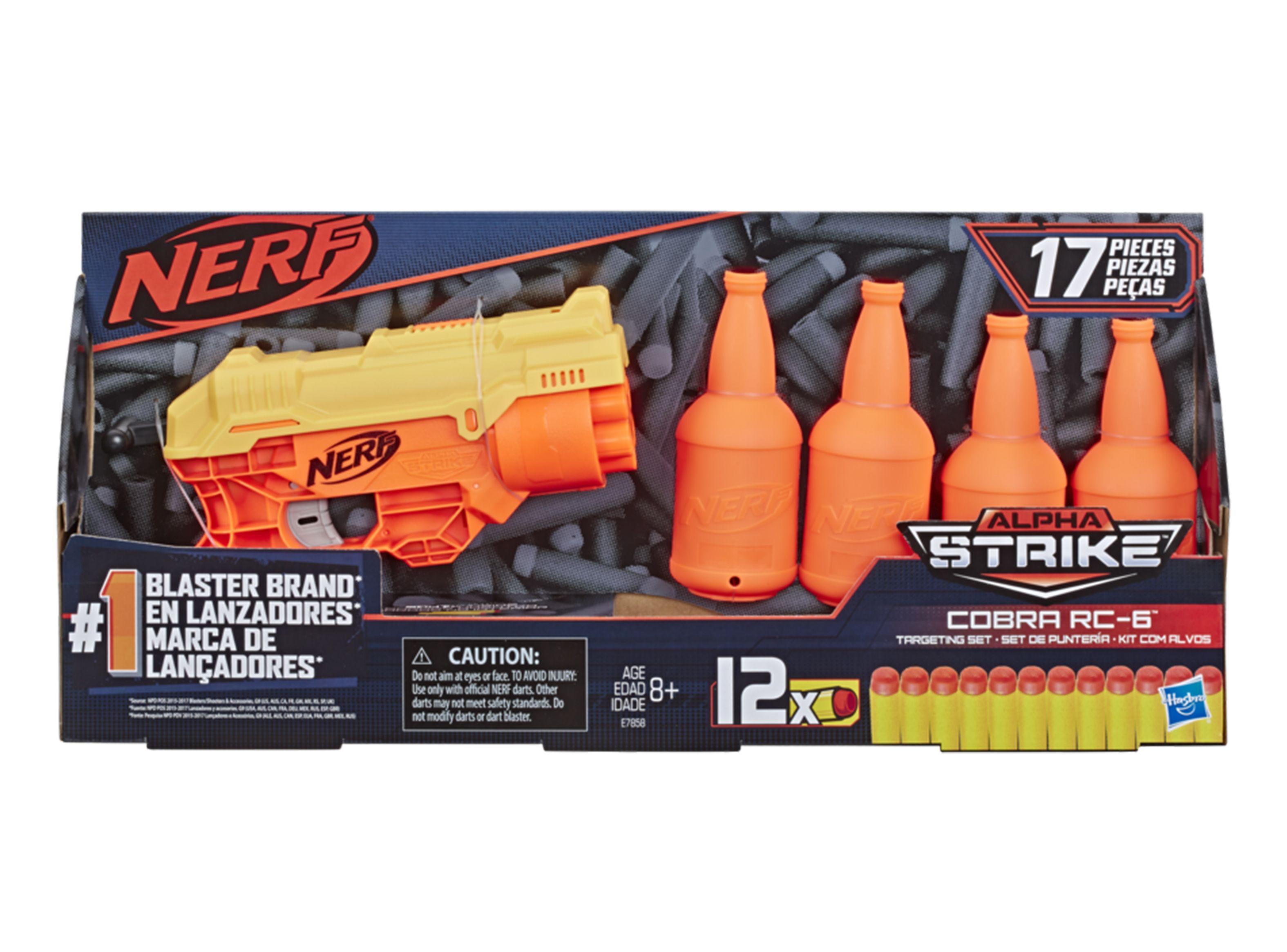 Lanzador Nerf Alphastrike Cobra Rc-6 + Blanco 10 Dardos + 2 Botellas-0