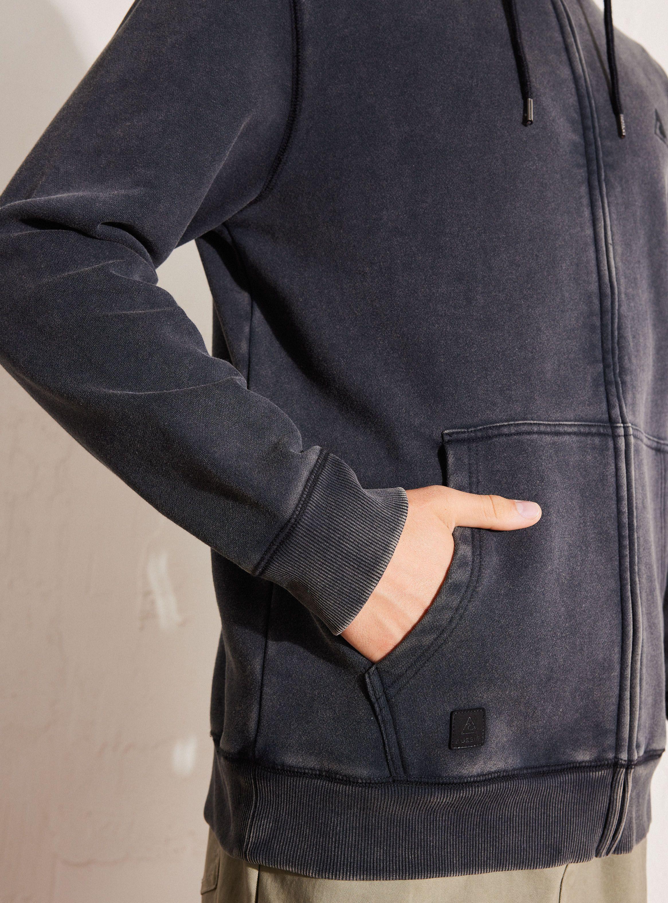 Polerón Hoody Full Zipper Acid Wash-3