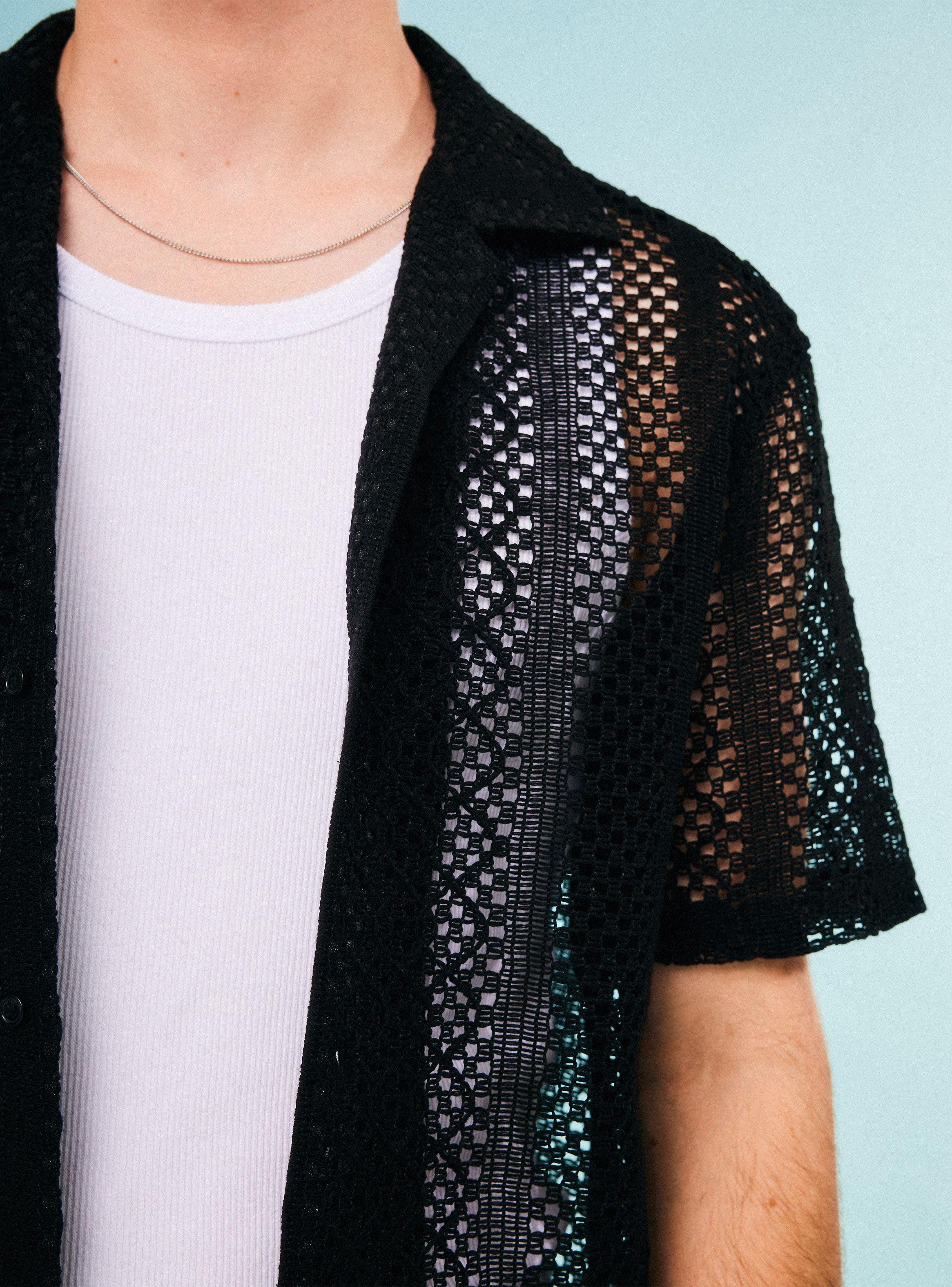 Camisa Tejida Relaxed Fit Cuello Camisero-3