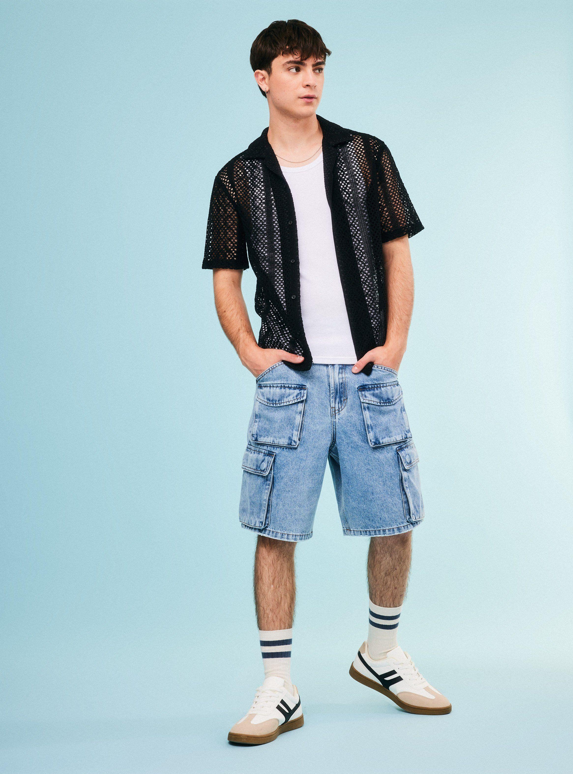 Camisa Tejida Relaxed Fit Cuello Camisero-4