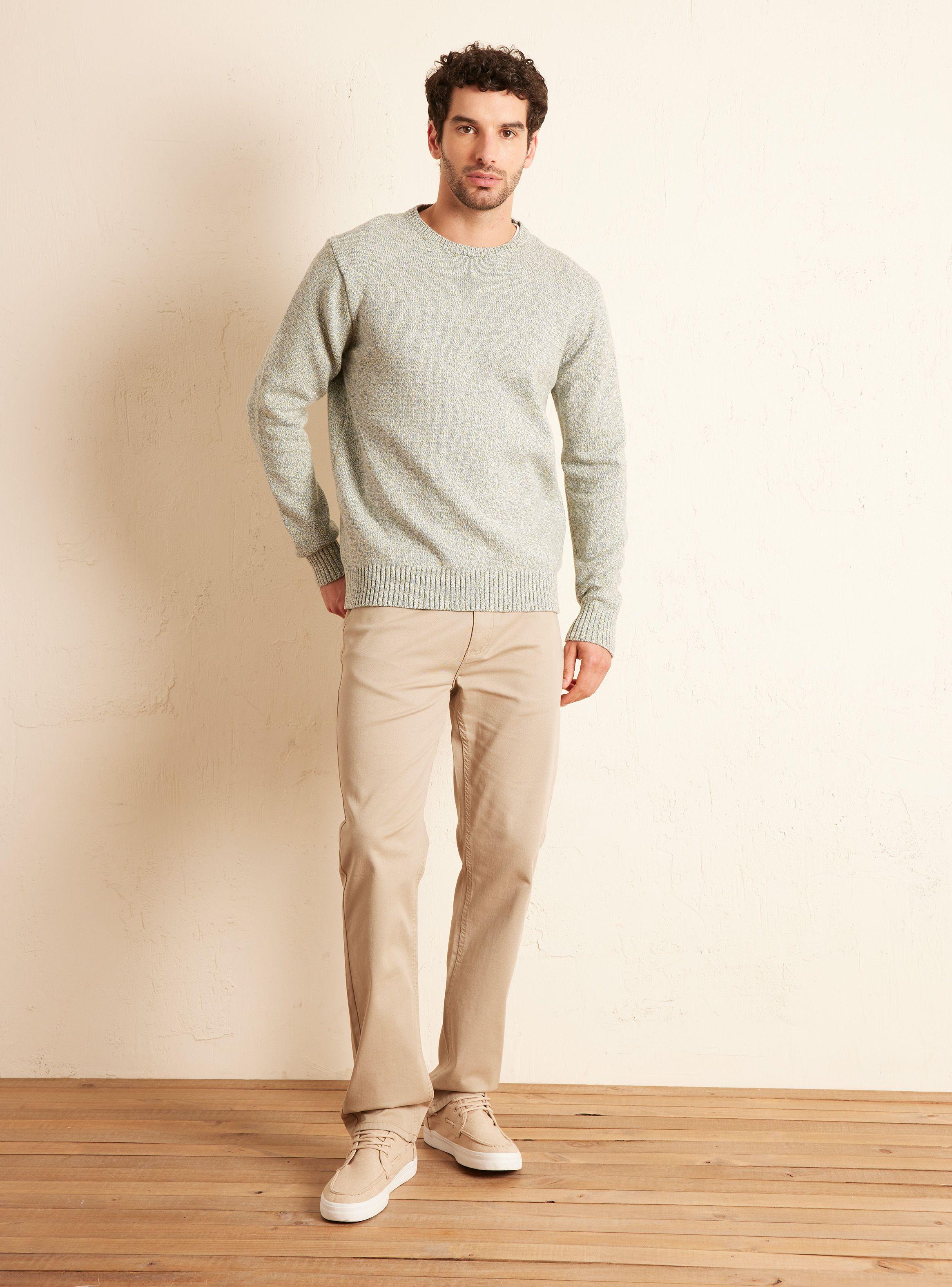 Sweater Cuello Redondo Multicolor Delgado-4