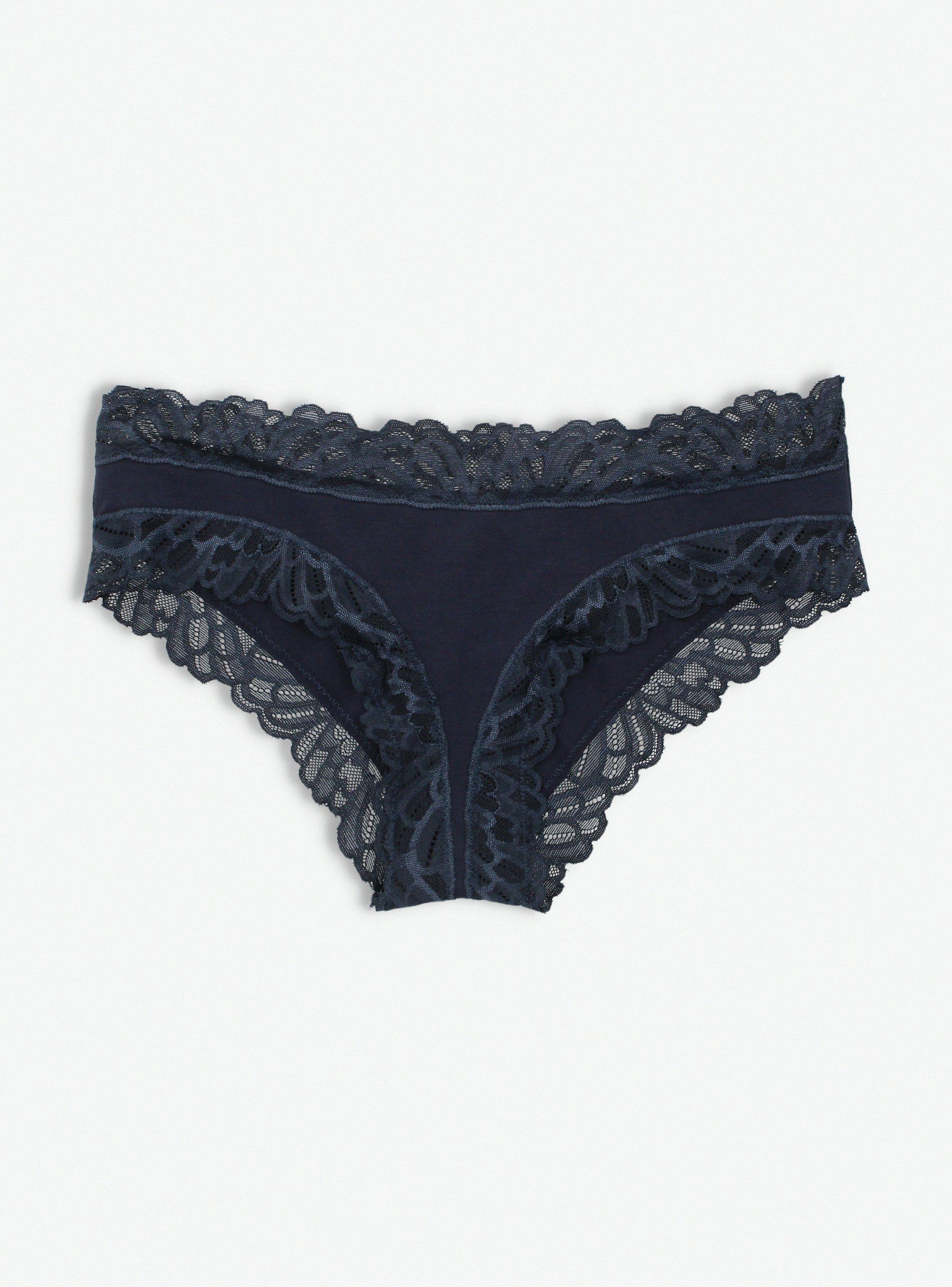 Calzón Bikini Algodón Encaje Tiro Medio-4