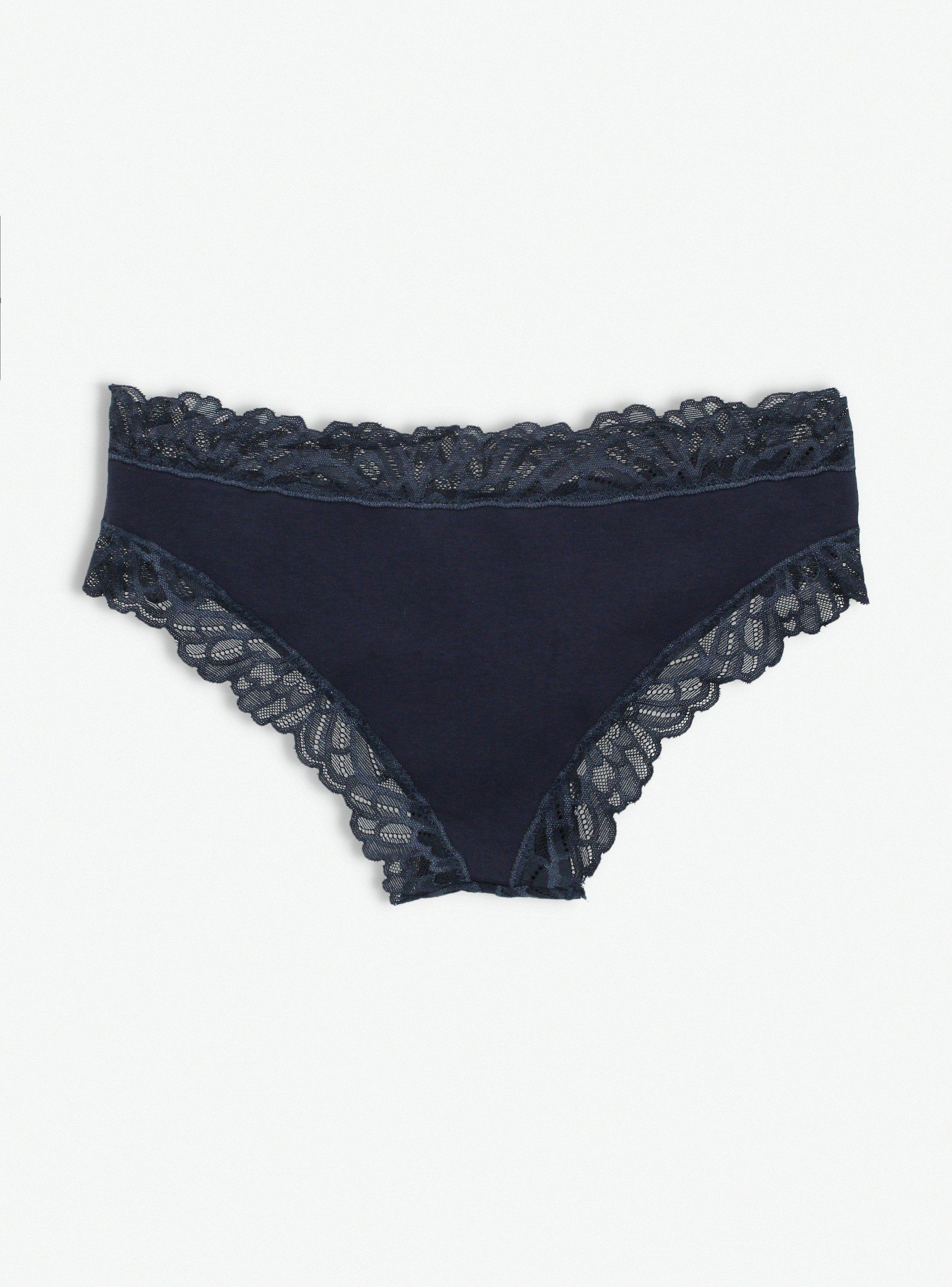 Calzón Bikini Algodón Encaje Tiro Medio-5