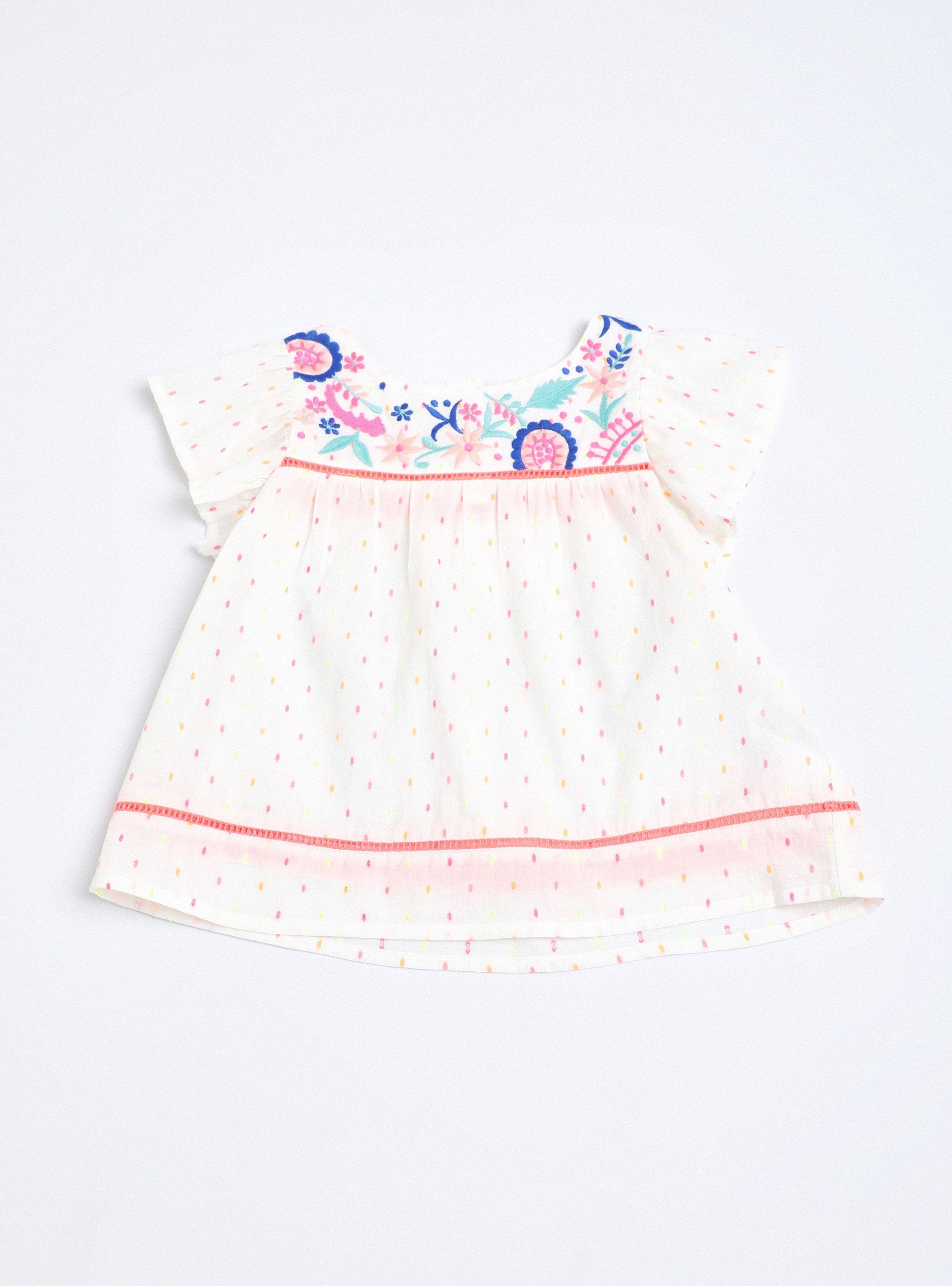 Blusa Swiss Dotts Manga Corta Niña-0