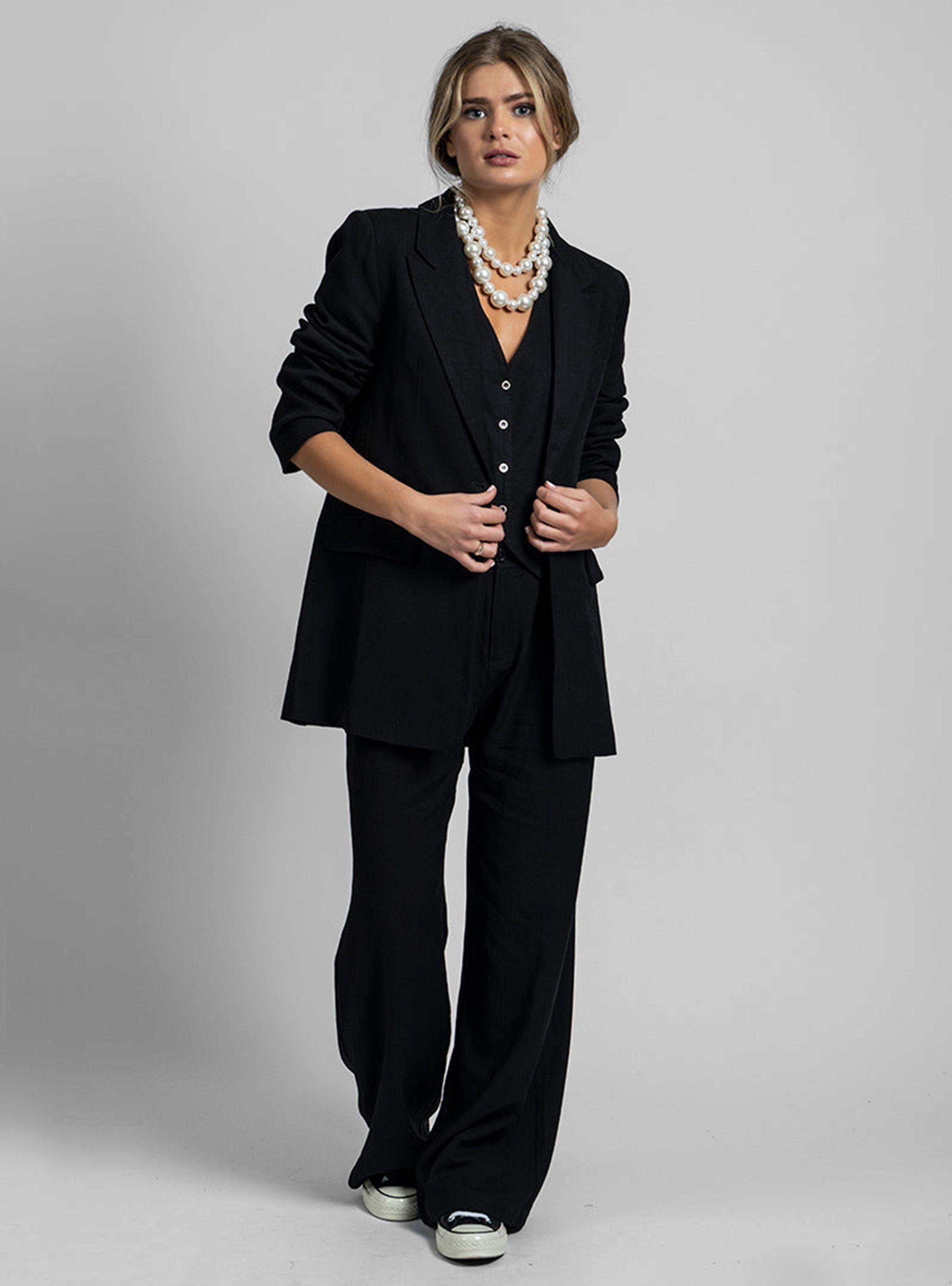 Blazer Alberta L Lino Negro-4