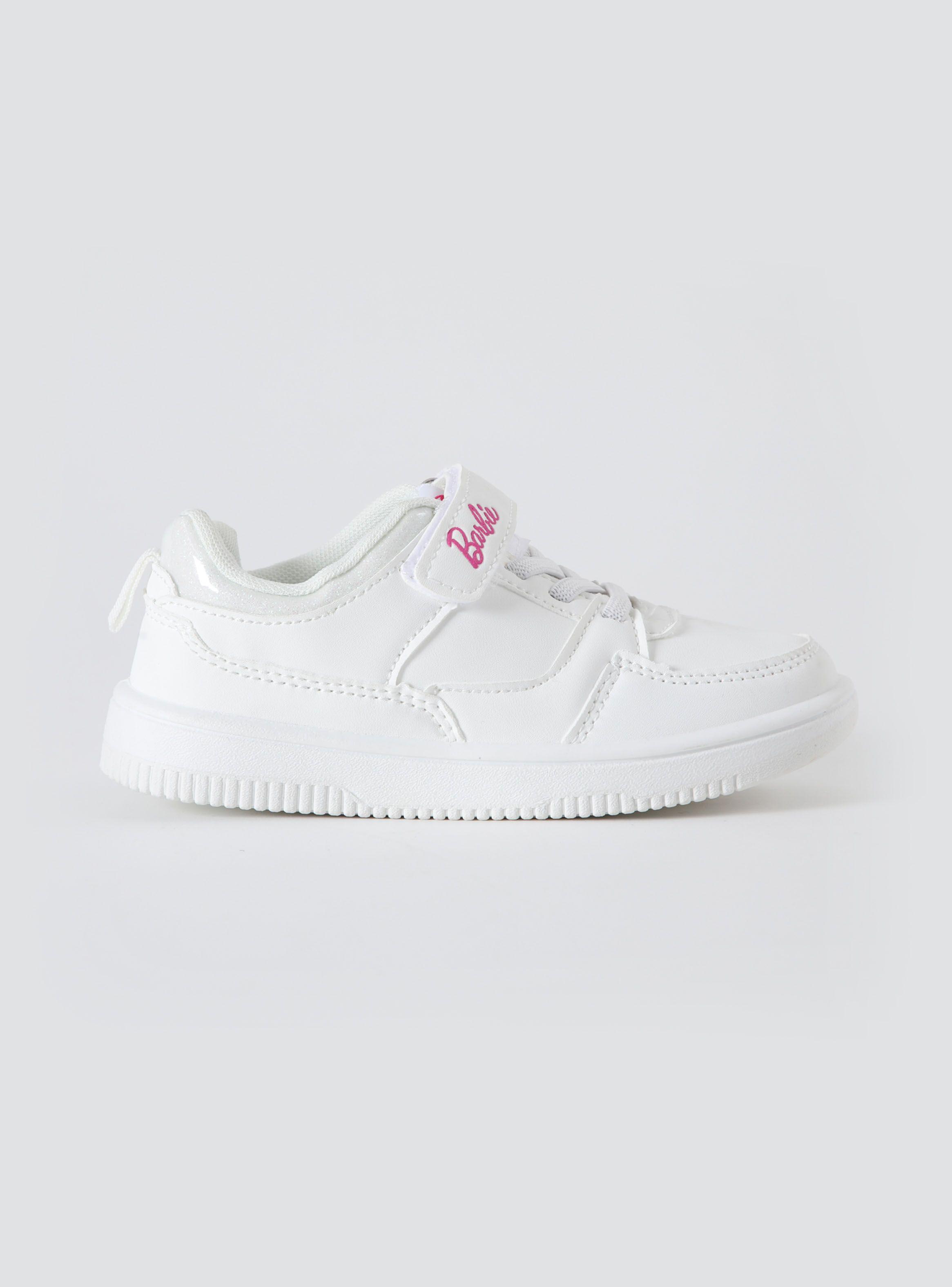 Zapatilla Escolar Niña Glitter Barbie Velcro y Elástico-0