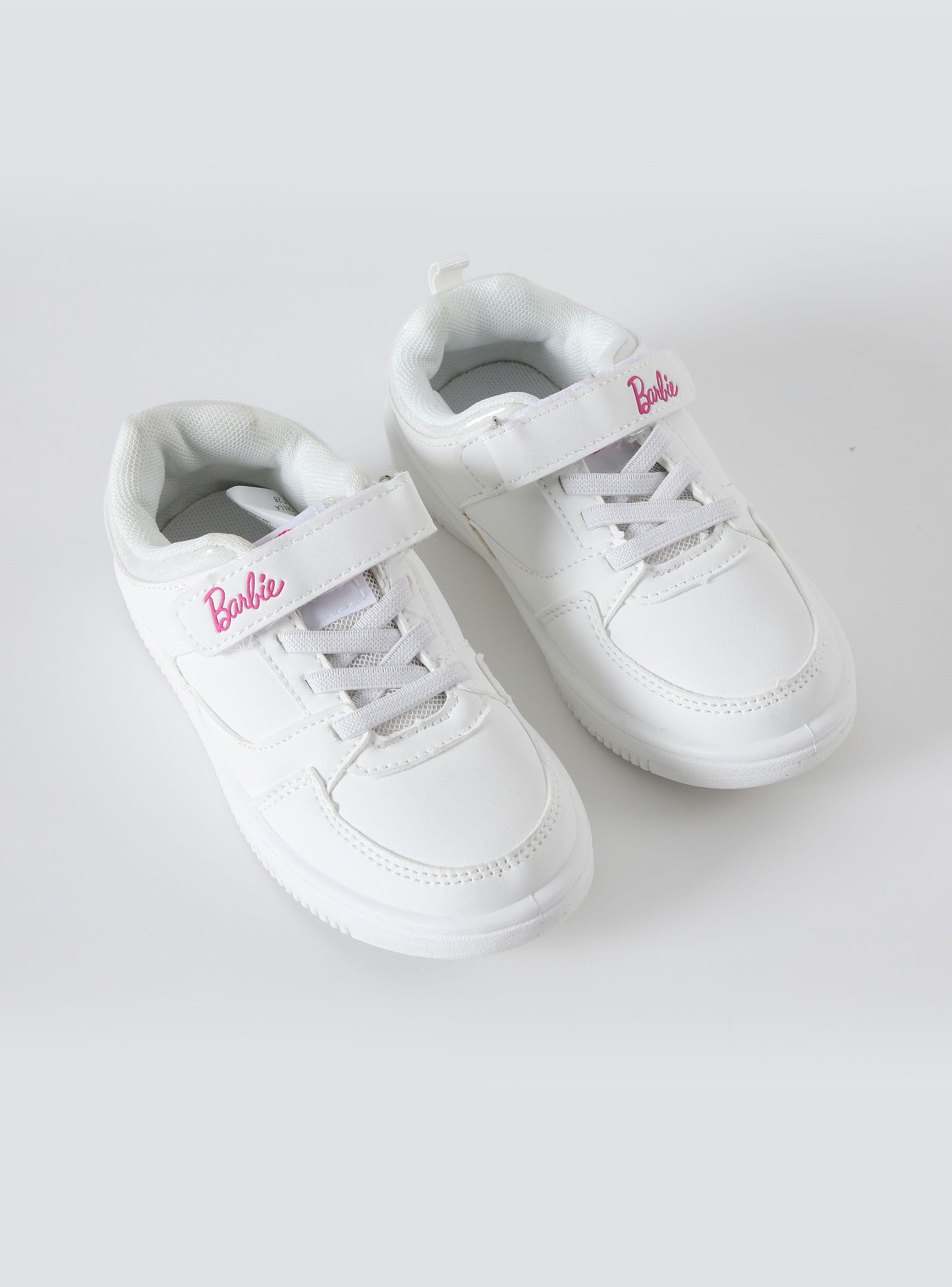 Zapatilla Escolar Niña Glitter Barbie Velcro y Elástico-1