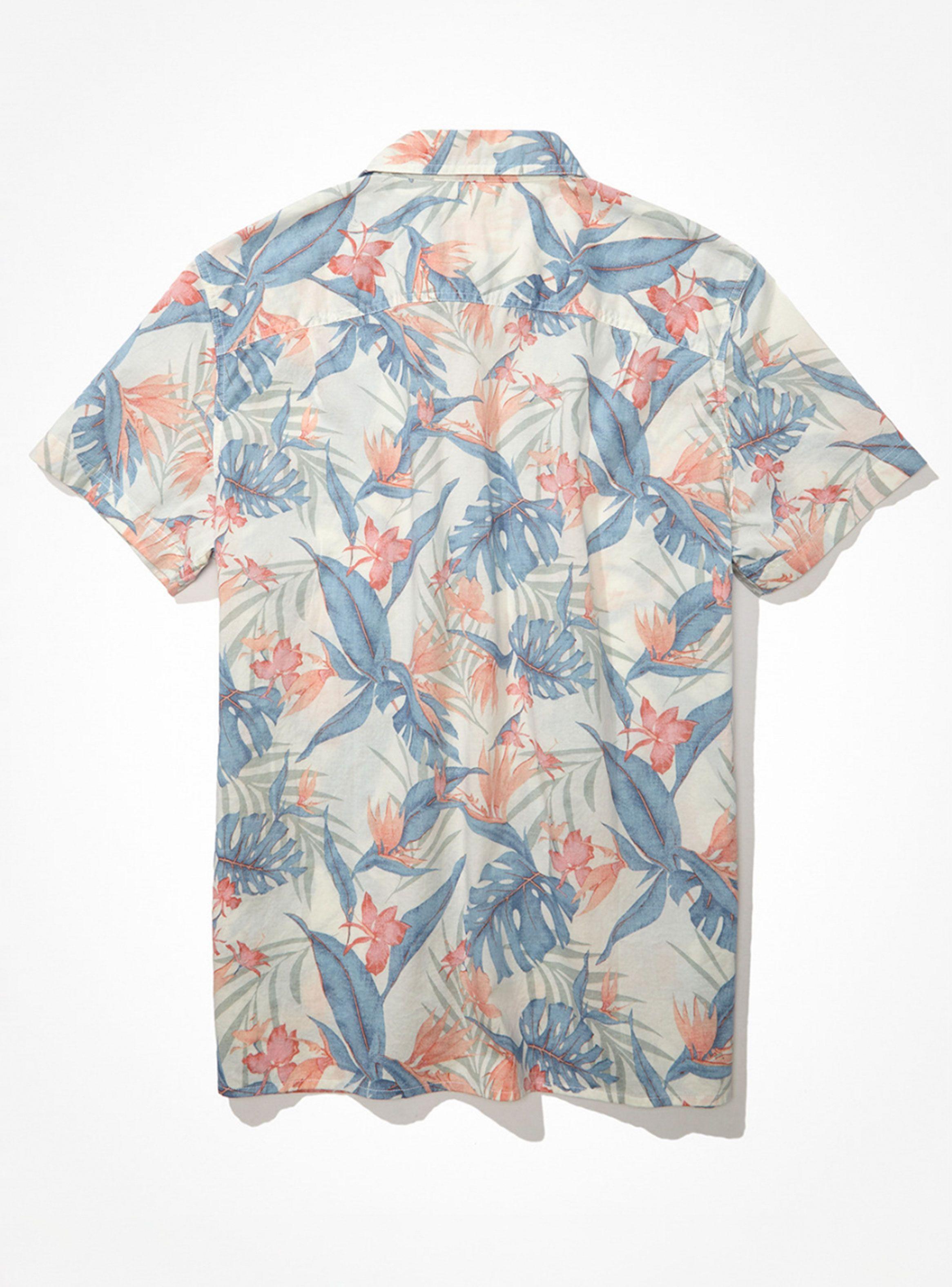 Camisa Print Tropical Button-Up Resort-2