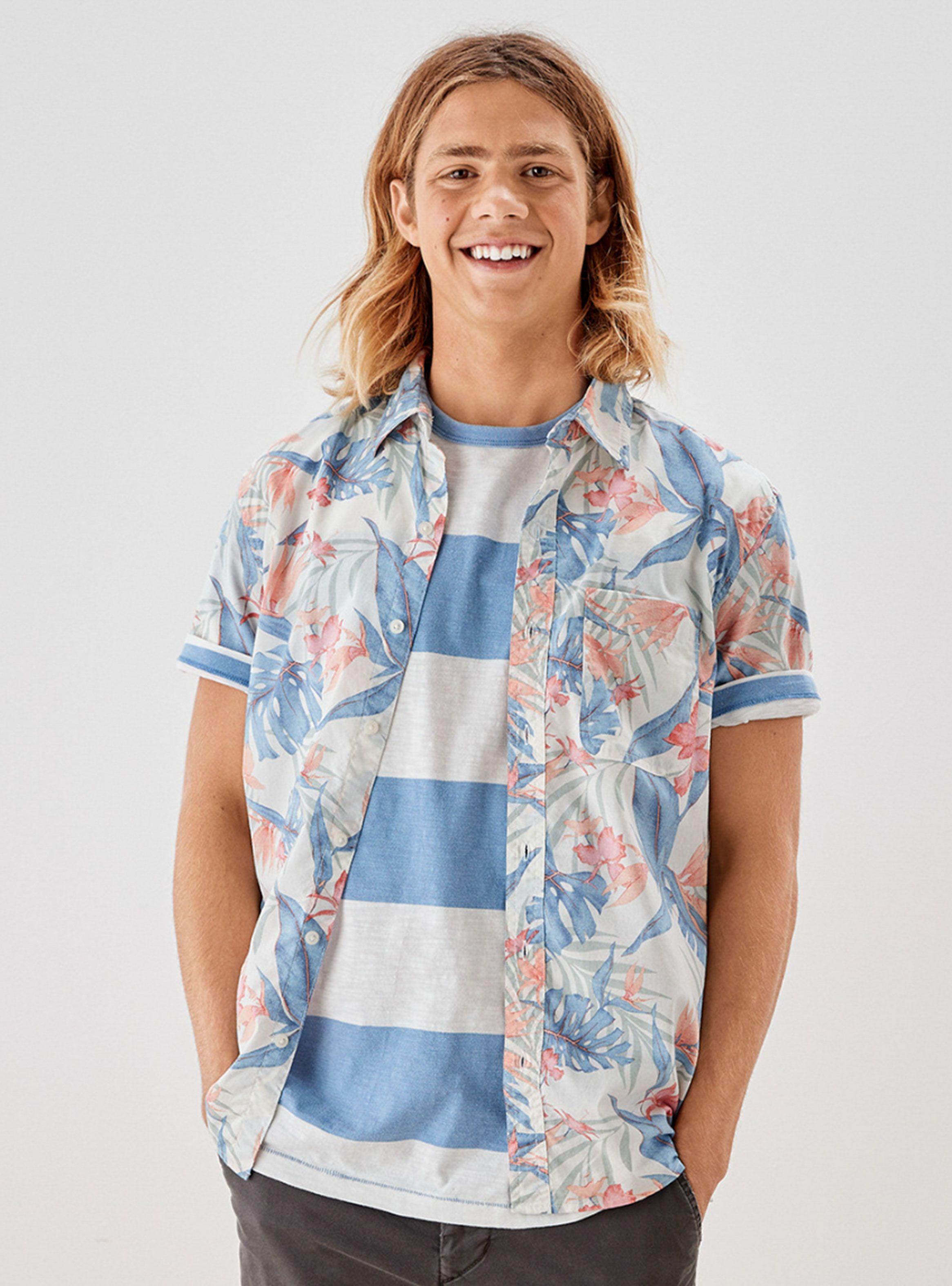 Camisa Print Tropical Button-Up Resort-0