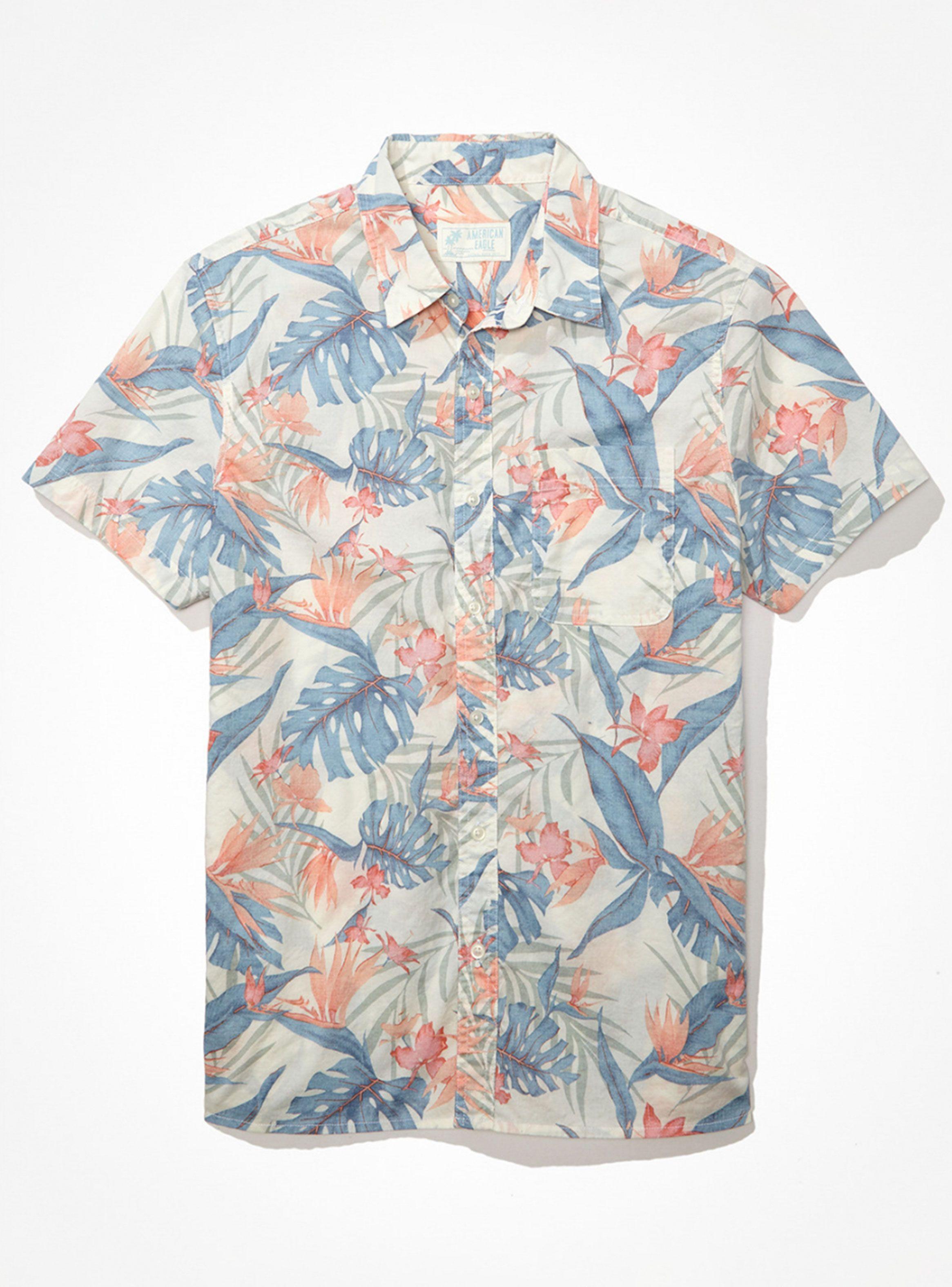 Camisa Print Tropical Button-Up Resort-1