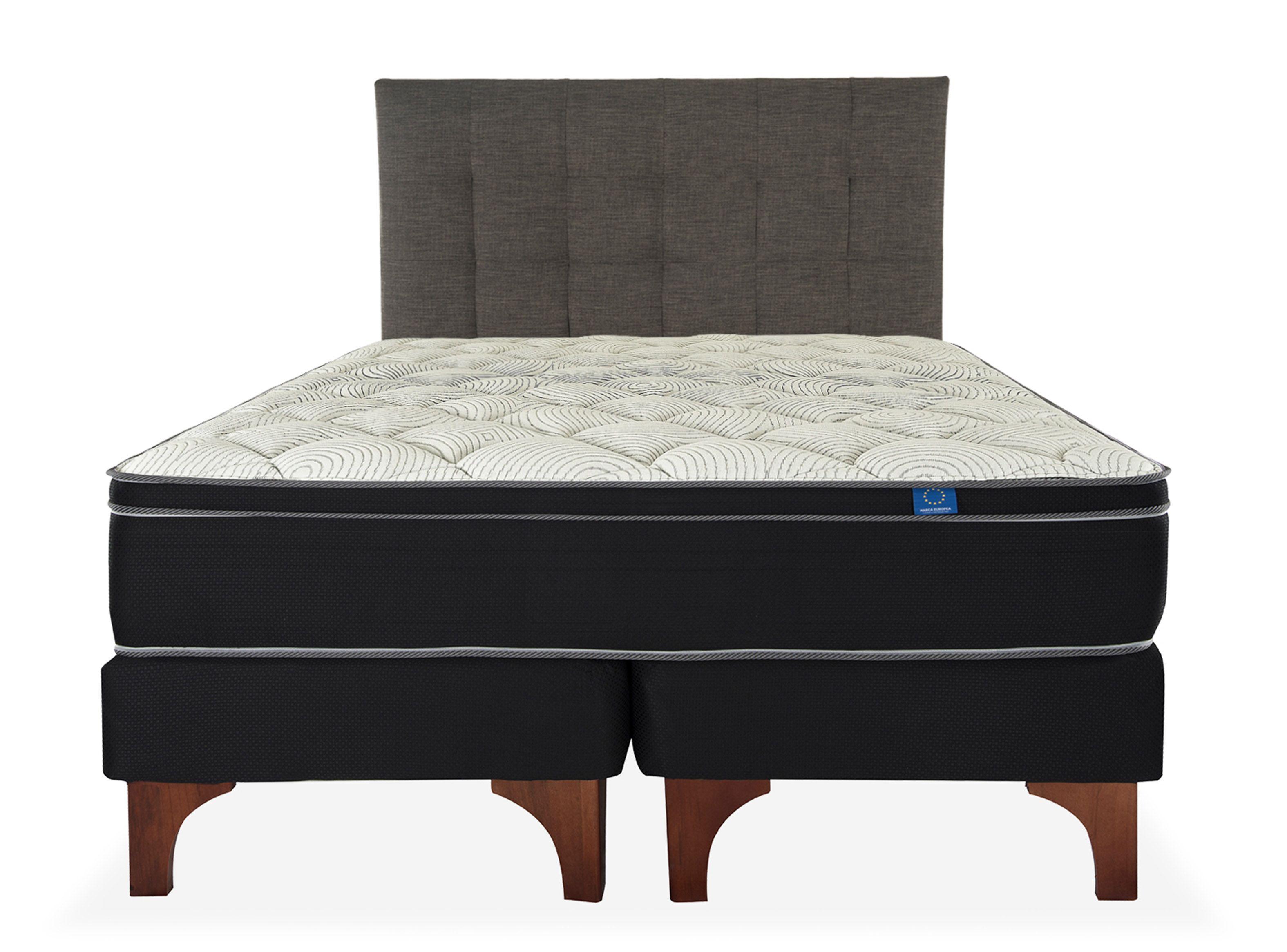 Cama Europea Nine Super King + Respaldo Design Grafito-1