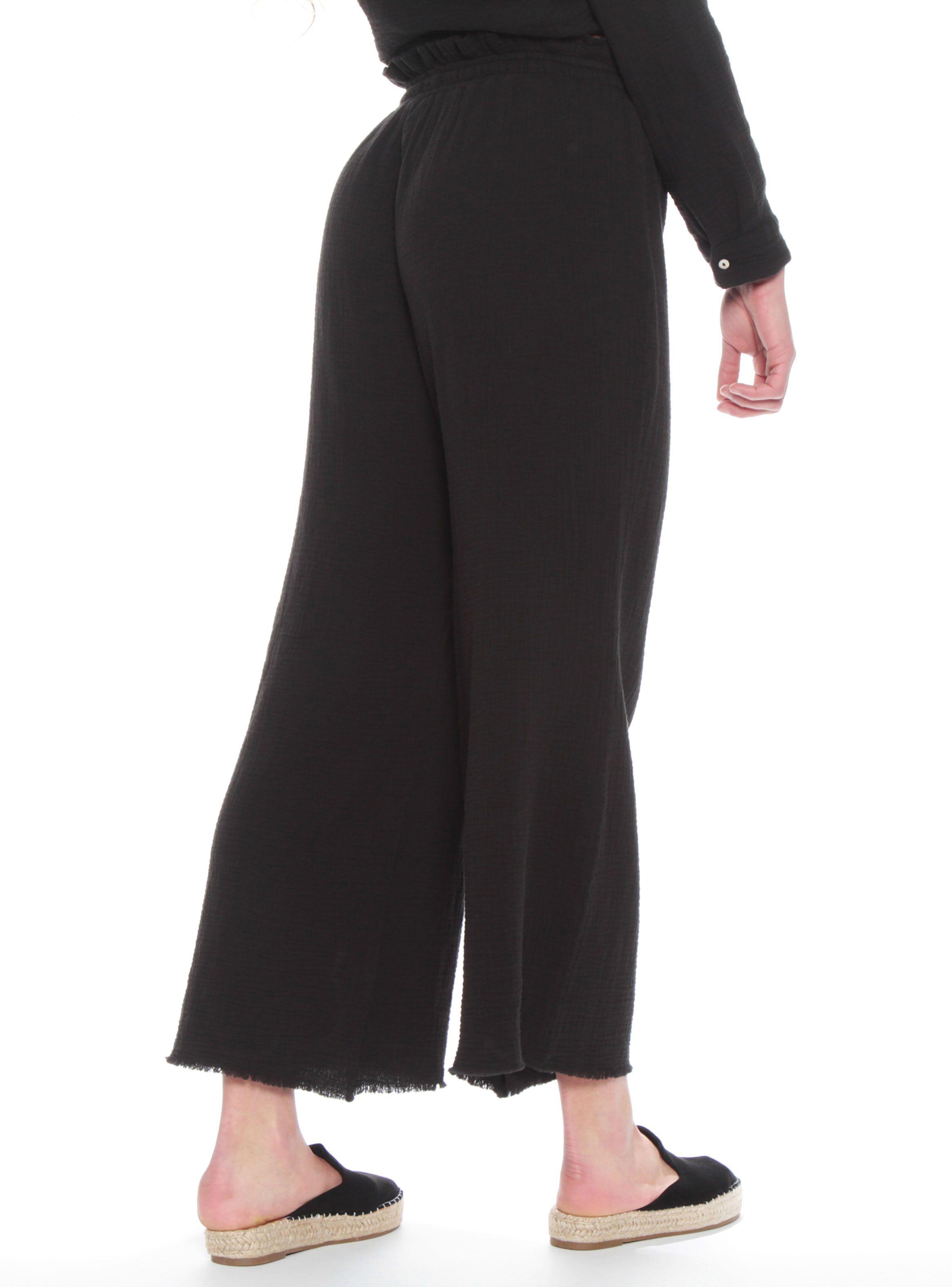 Pantalón Palazzo Sólido Pretina Elasticada con Pabilo-1