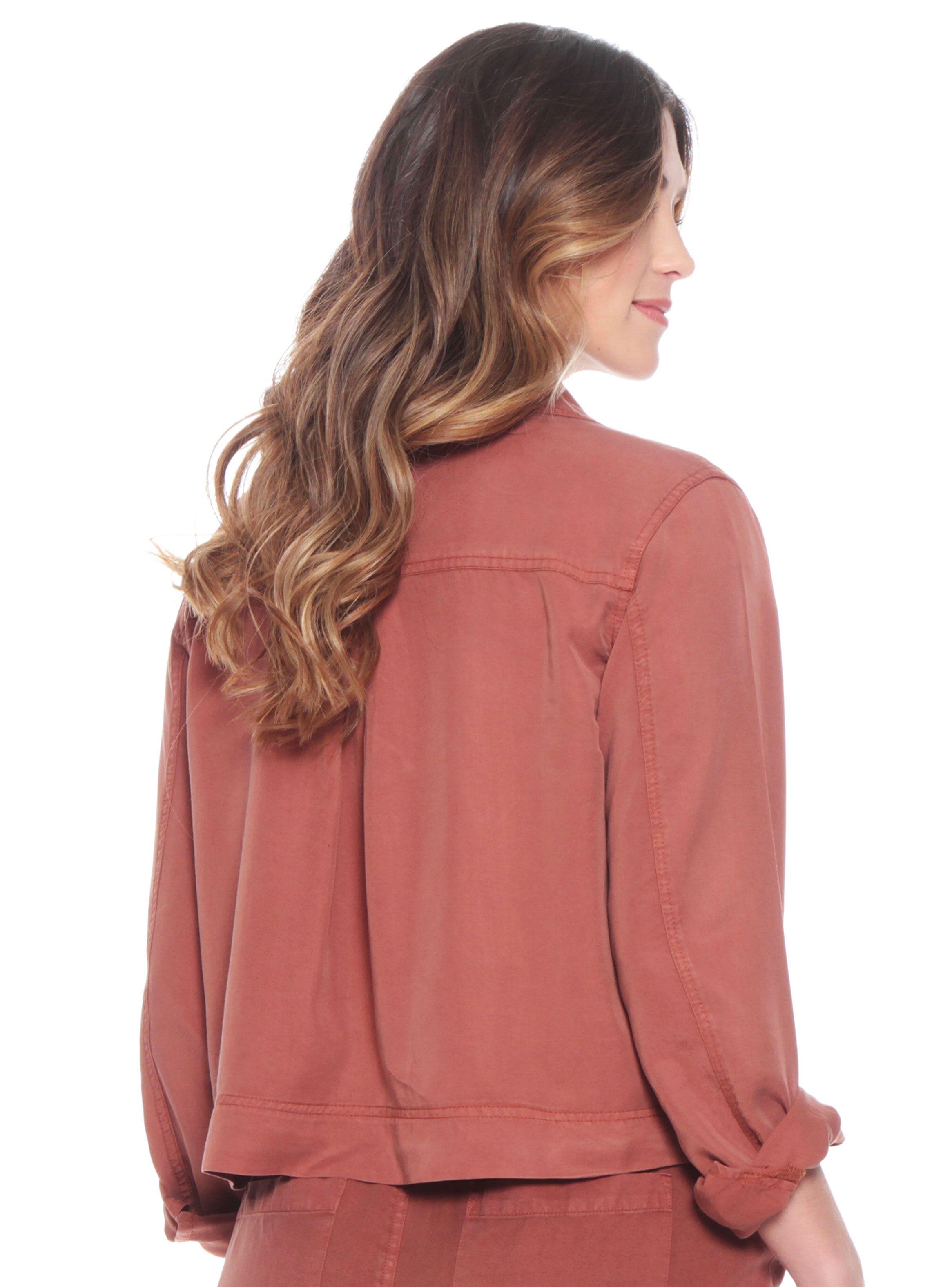 Chaqueta Manga Larga Lyocell con Bolsillos-1