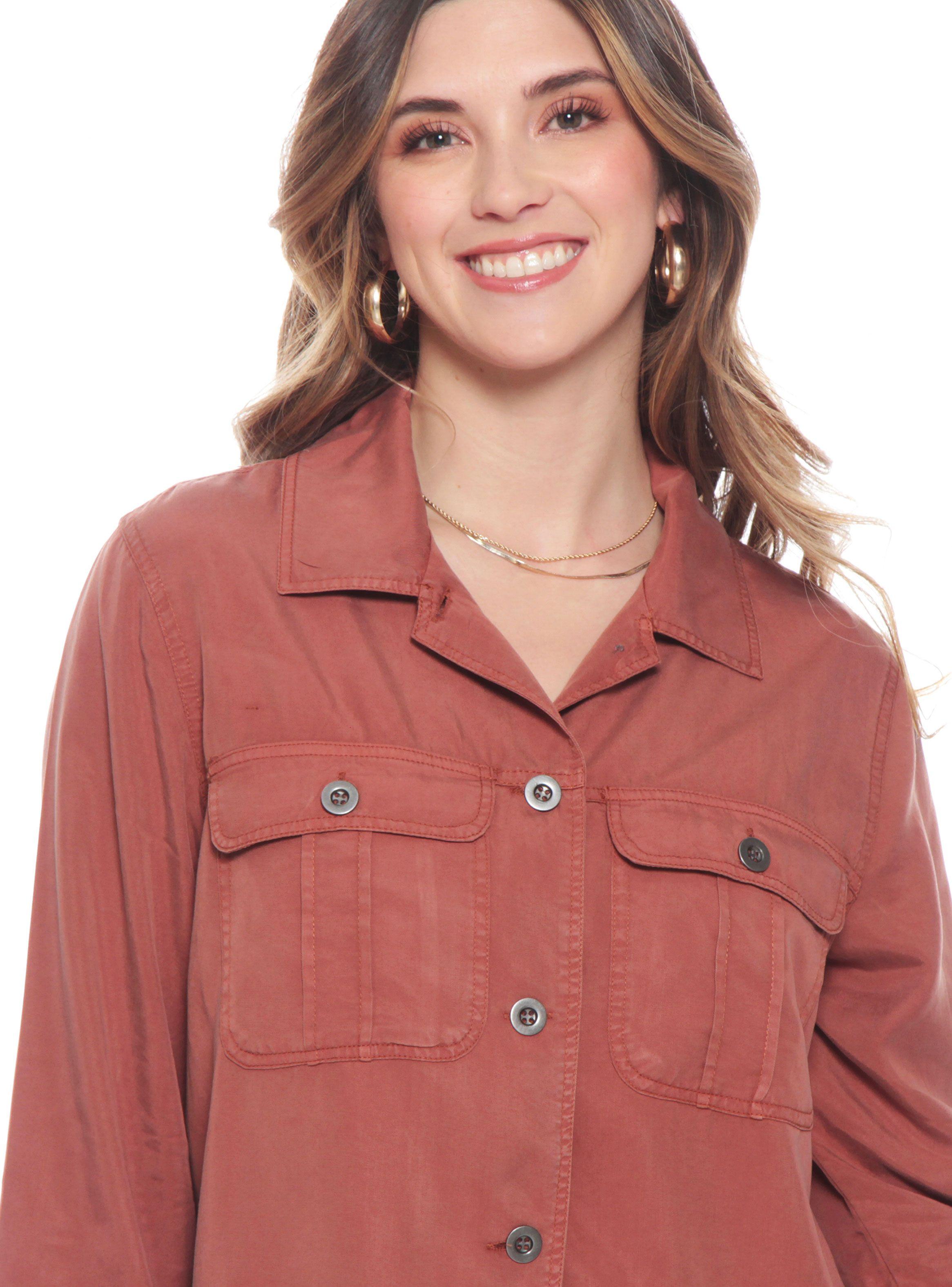 Chaqueta Manga Larga Lyocell con Bolsillos-2