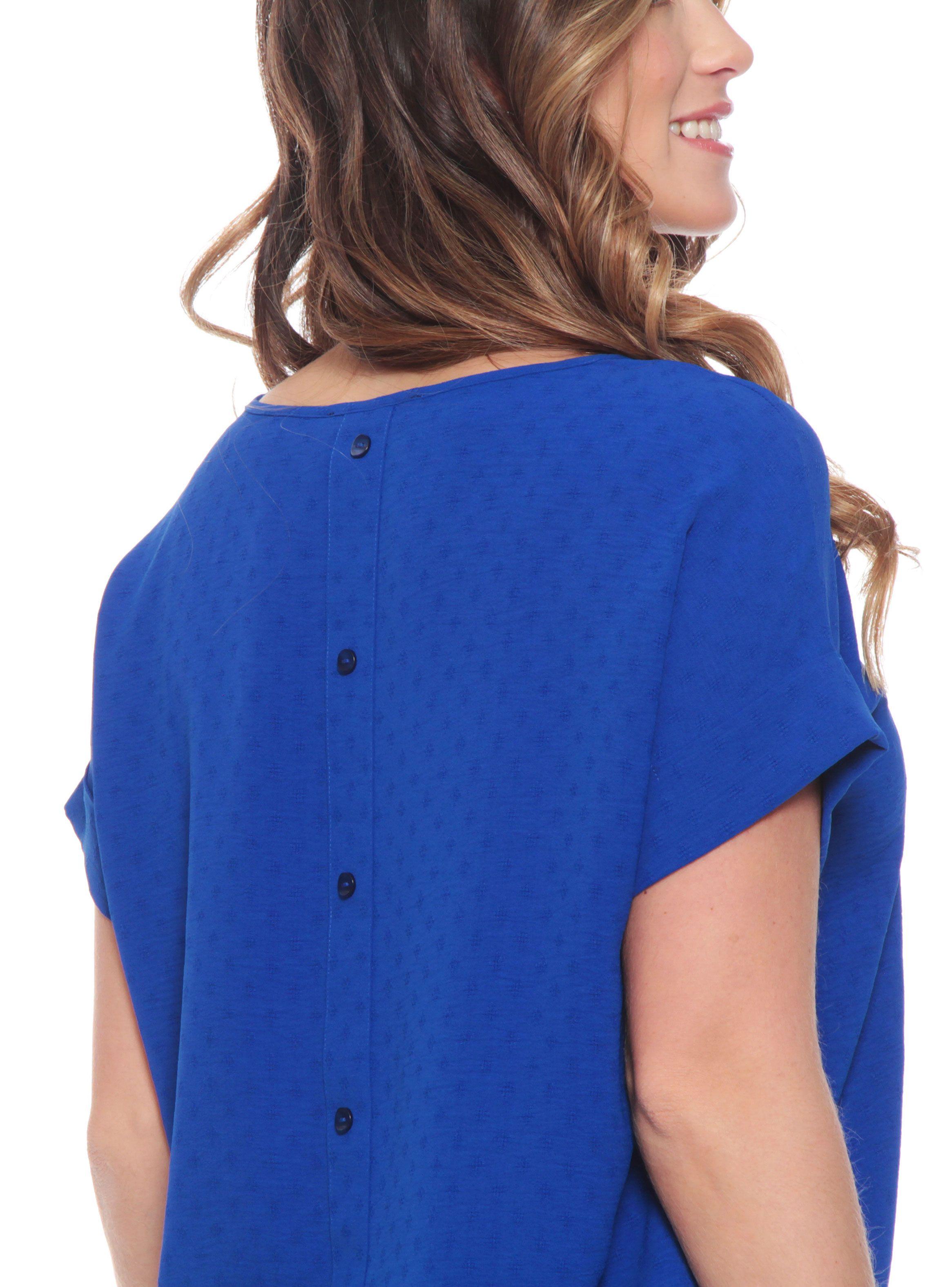 Blusa Escote Redondo Abotonada en Espalda-1