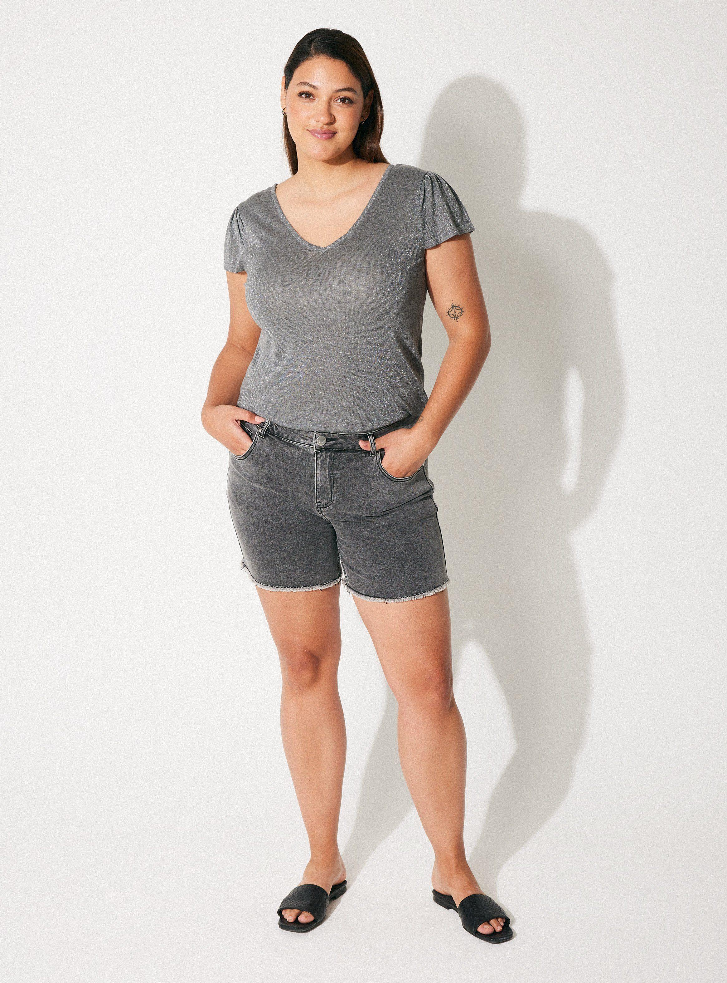Short Denim Curvy Bermuda-4