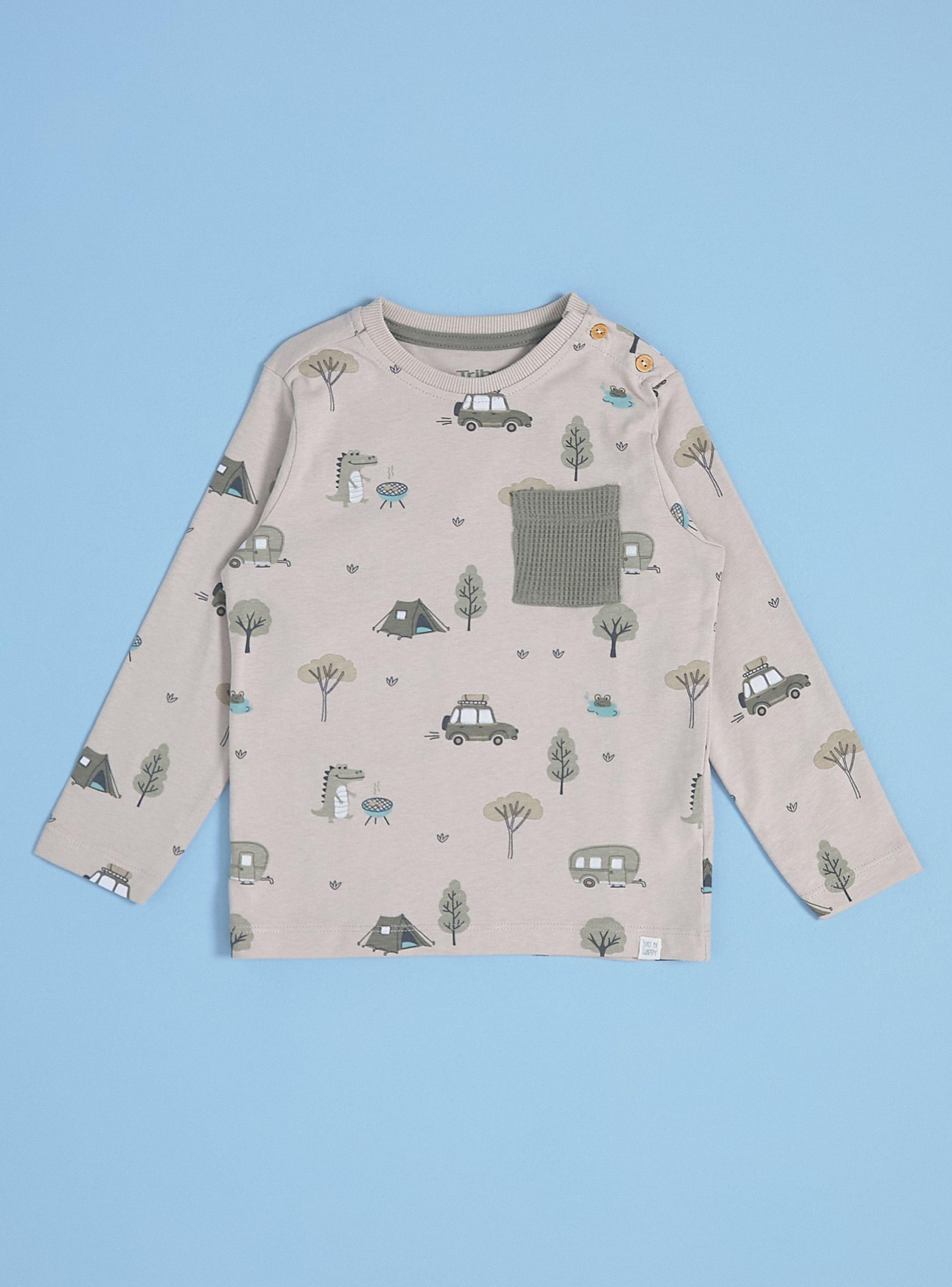 Polera Estampada con Bolsillo Delantero-0