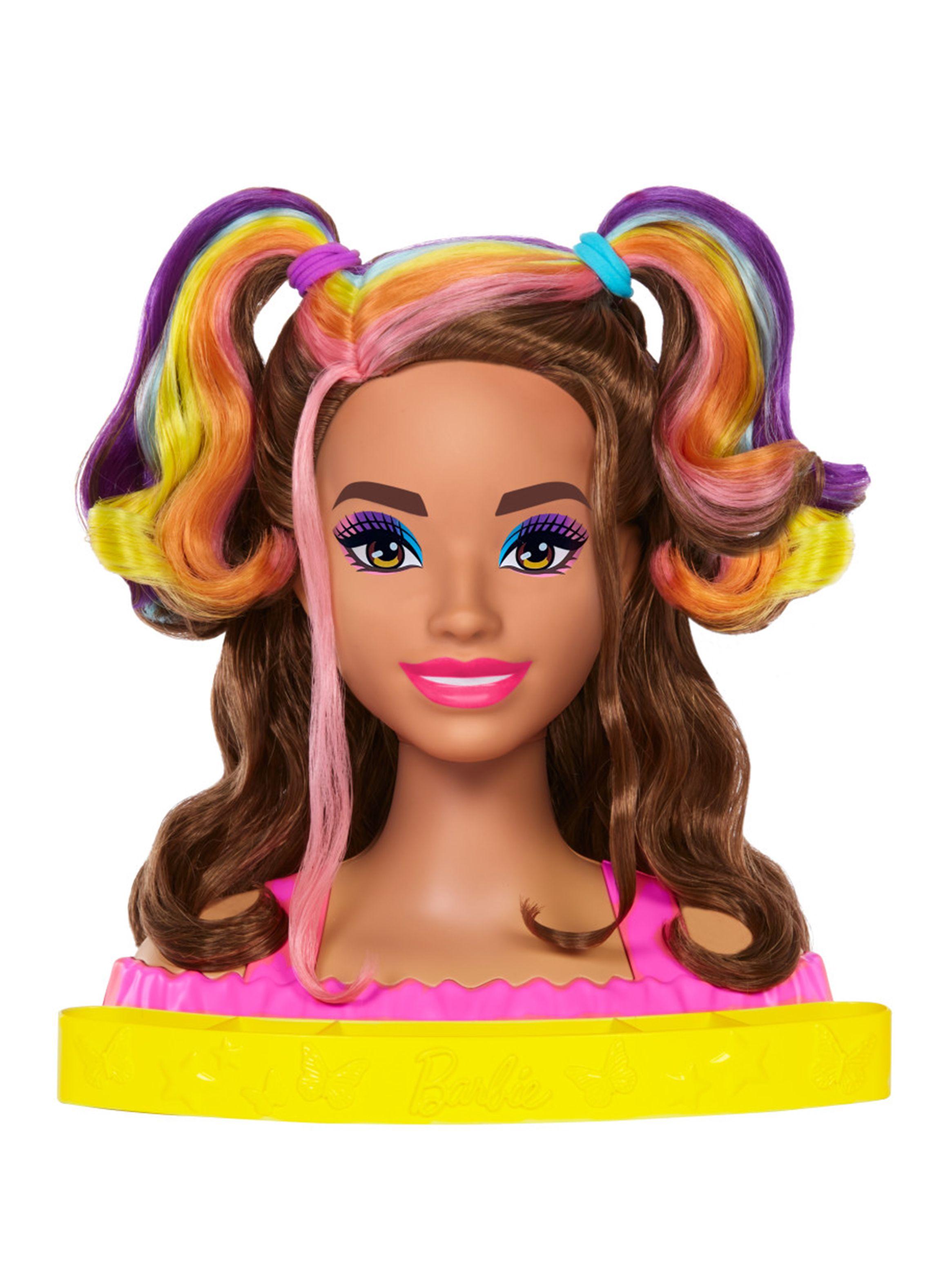 Muñeca Arcoíris Neón Castaña Set de Peinado-2