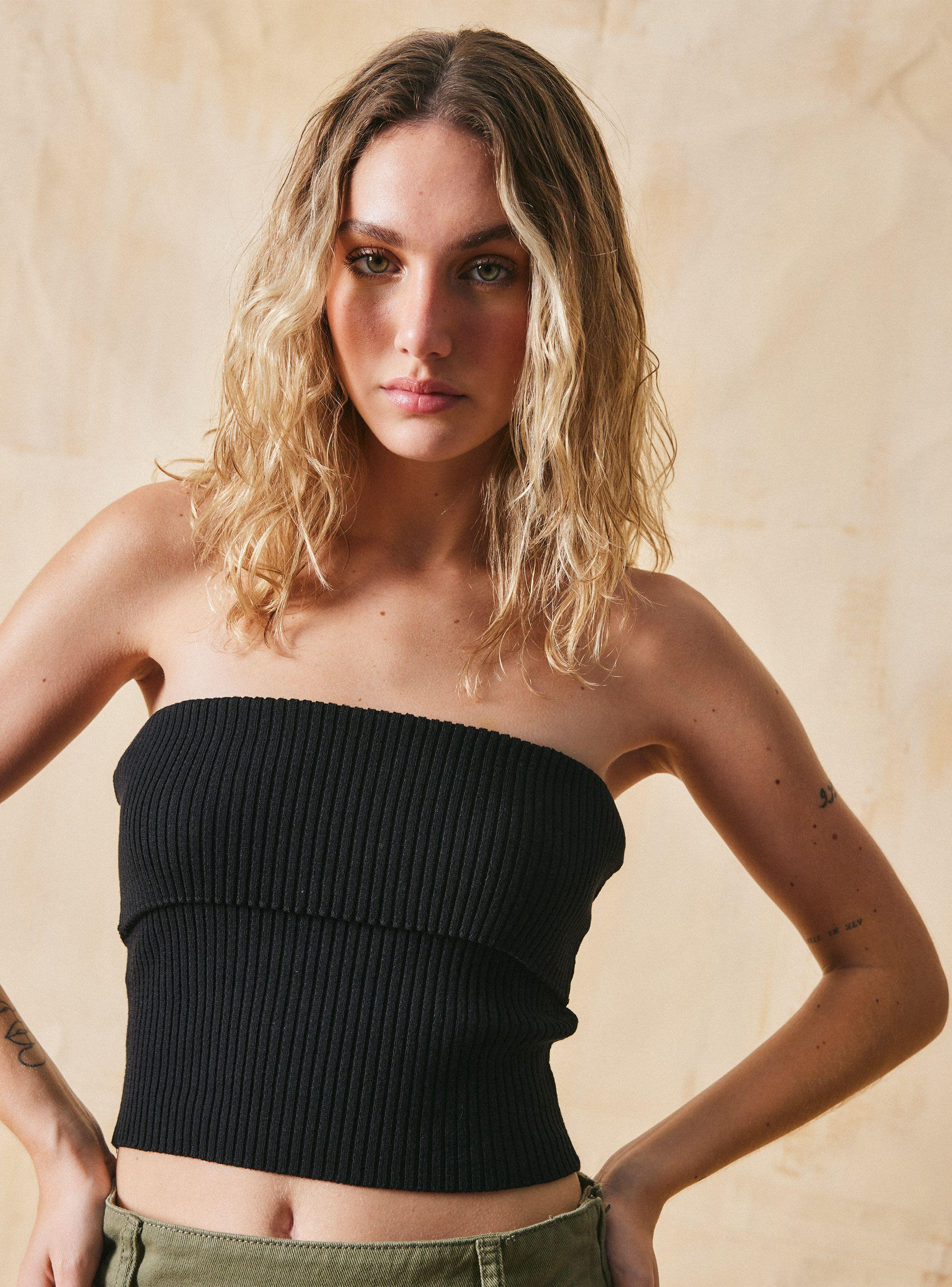 Polera Tejida Strapless-2