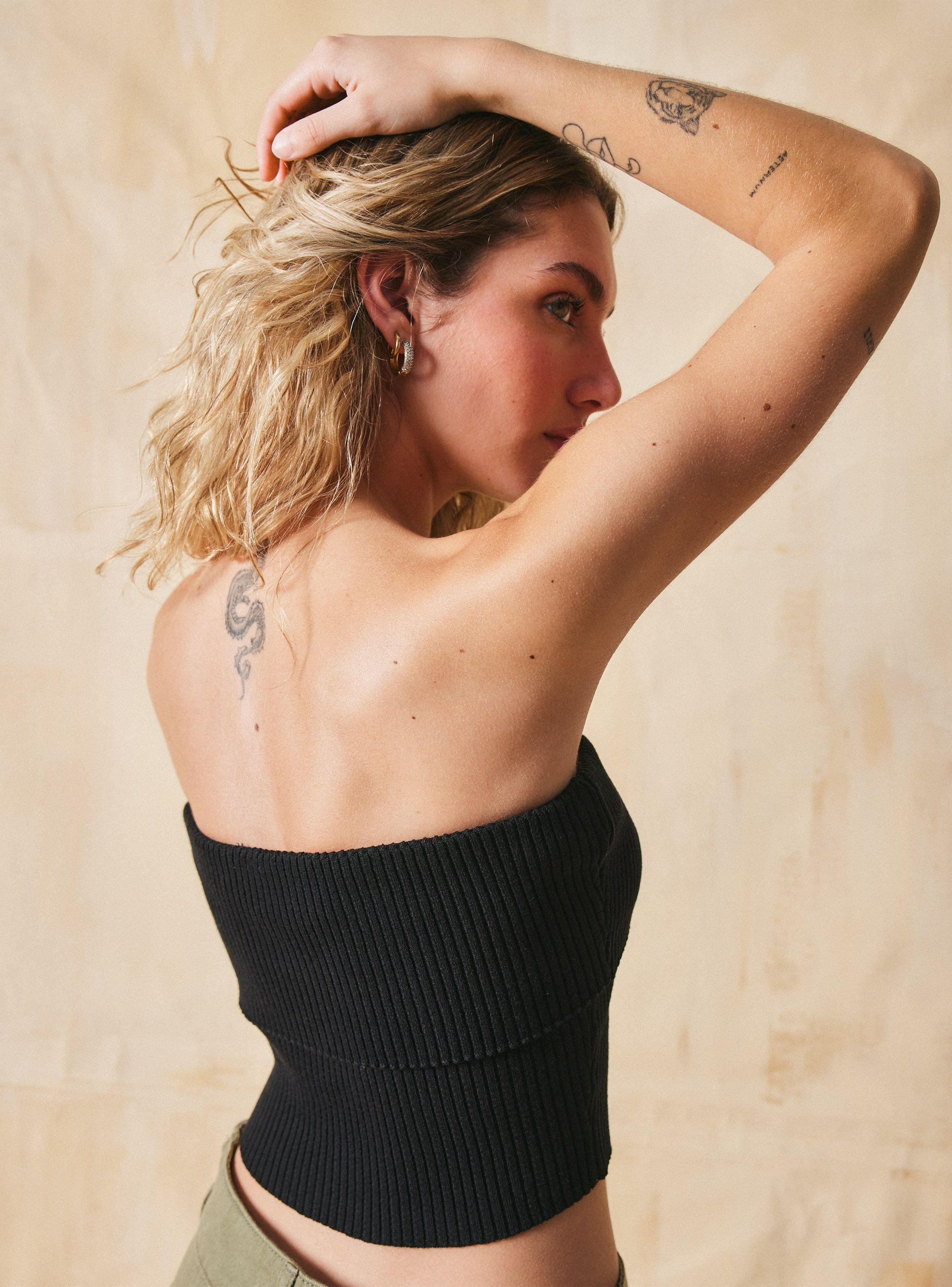 Polera Tejida Strapless-3