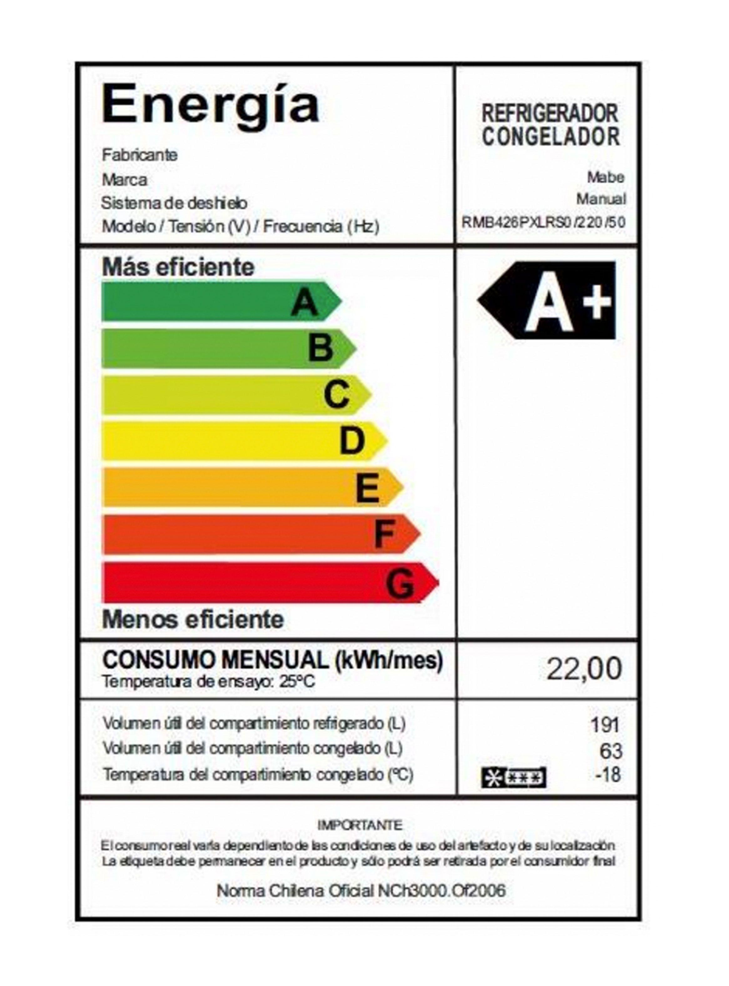 Refrigerador Bottom Freezer Frío Directo 254 Litros RMB426PXLRS0-7