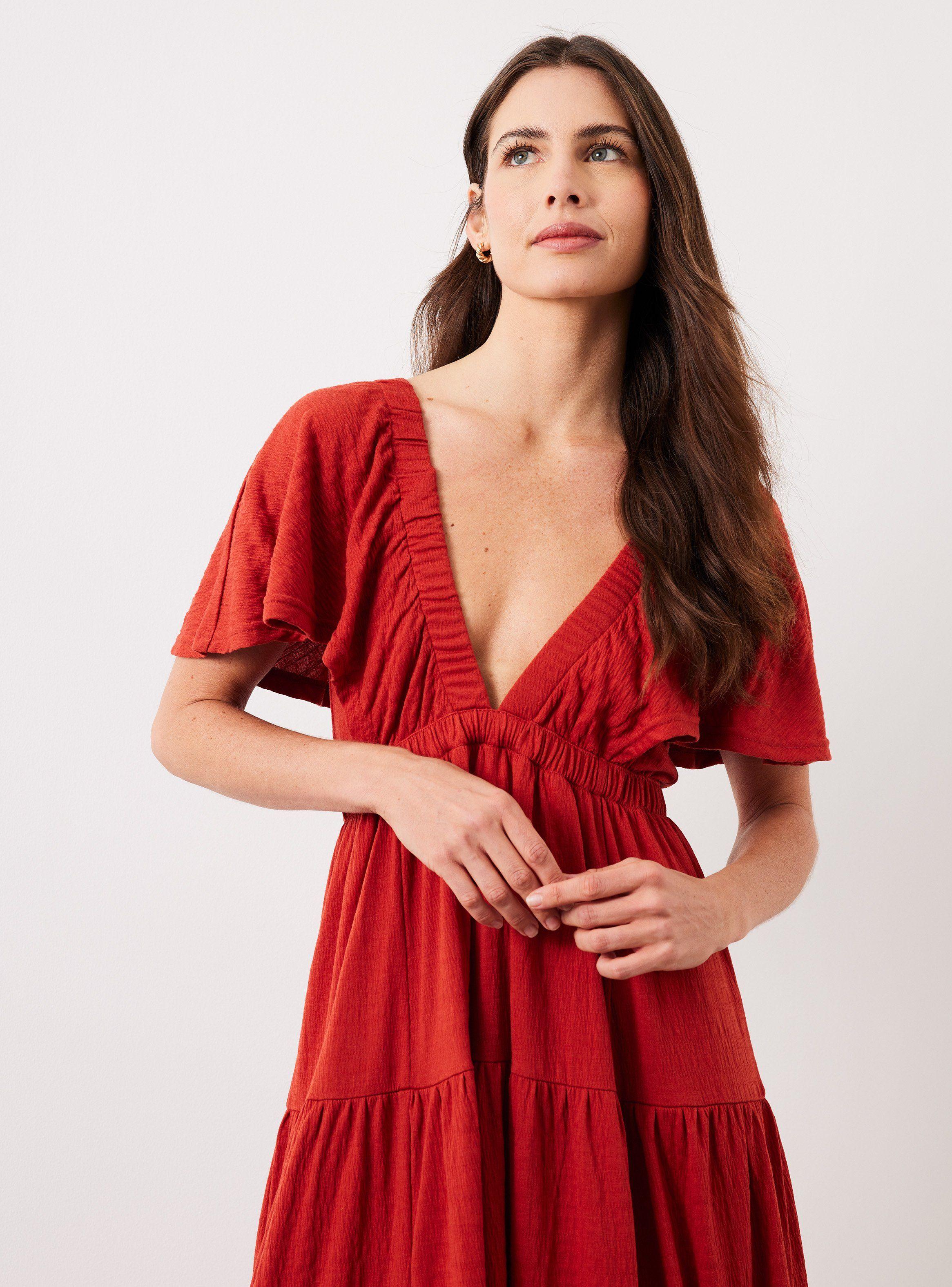 Vestido Largo con Manga Vuelo-2