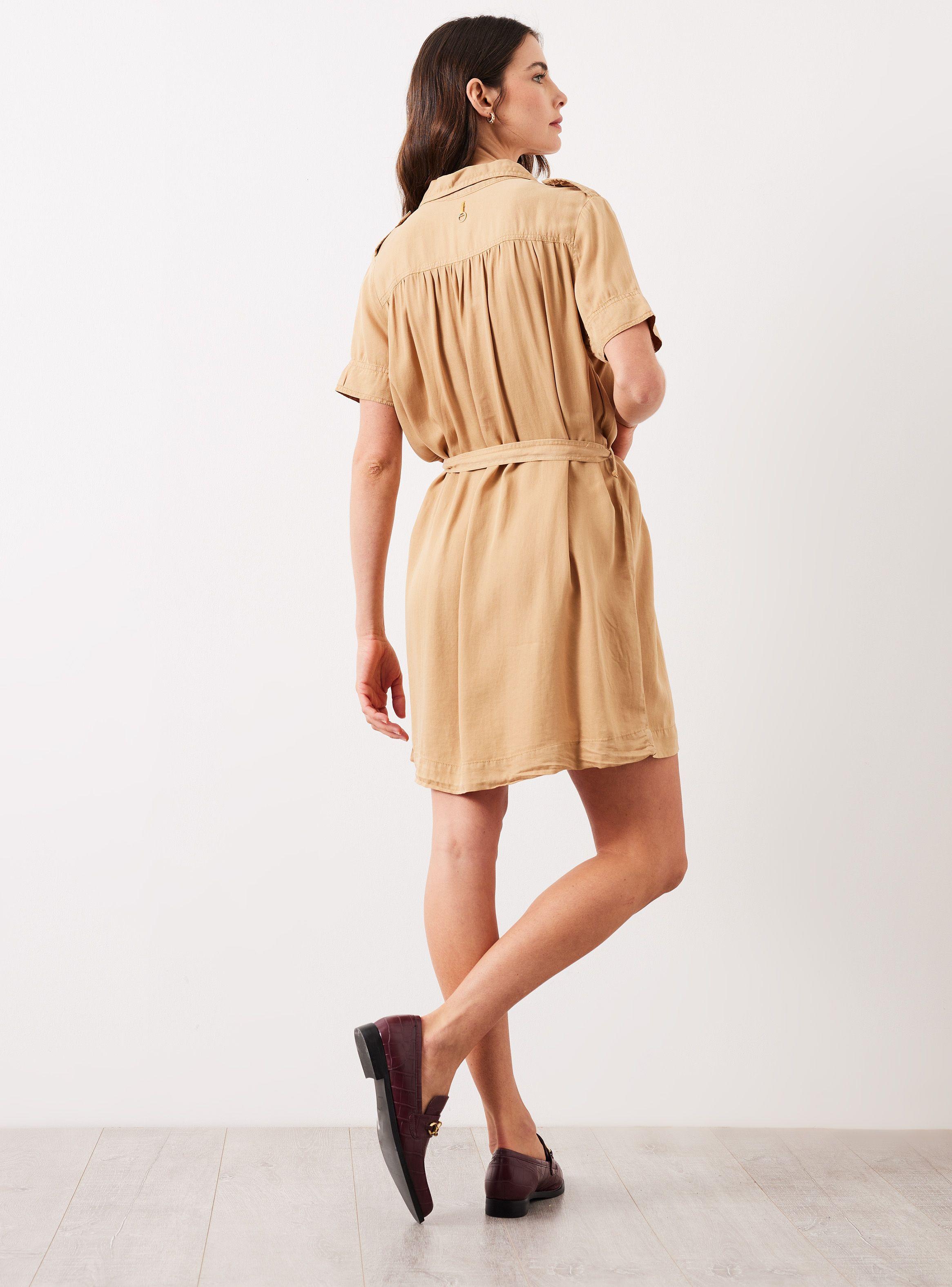 Vestido Corto Camisero con Amarra en Cintura-5