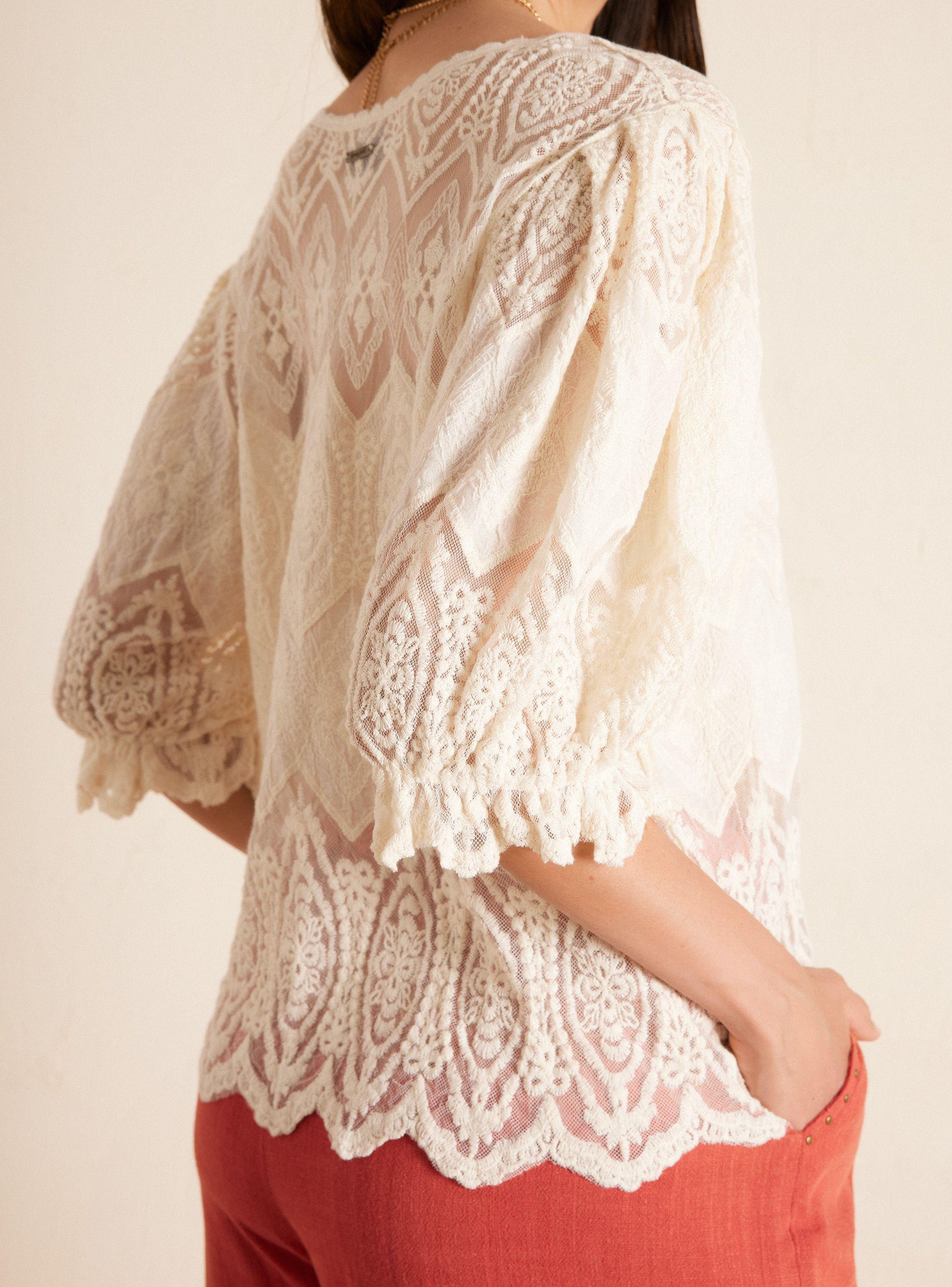 Polera Tela Diseño Macramé-3