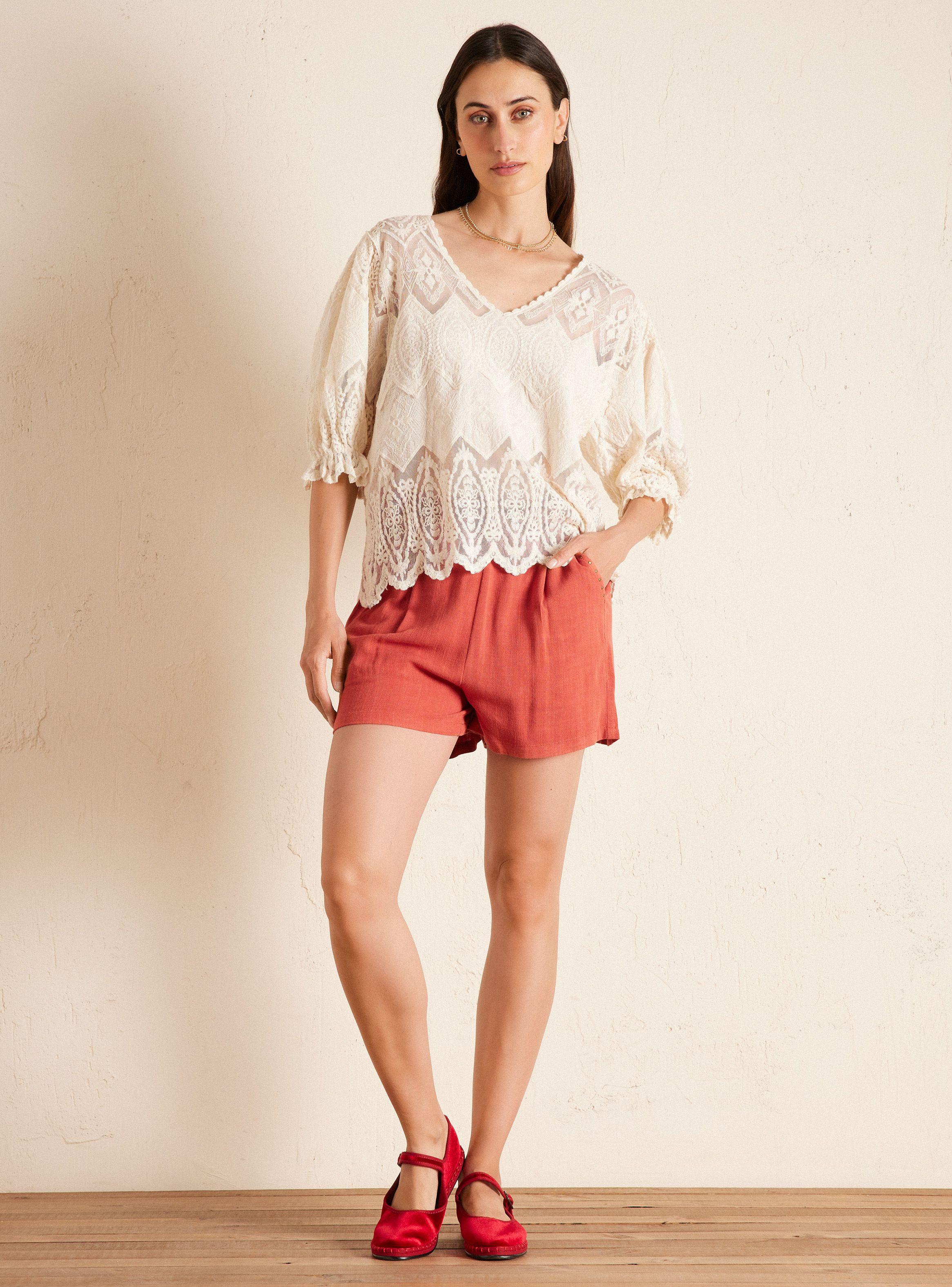 Polera Tela Diseño Macramé-4