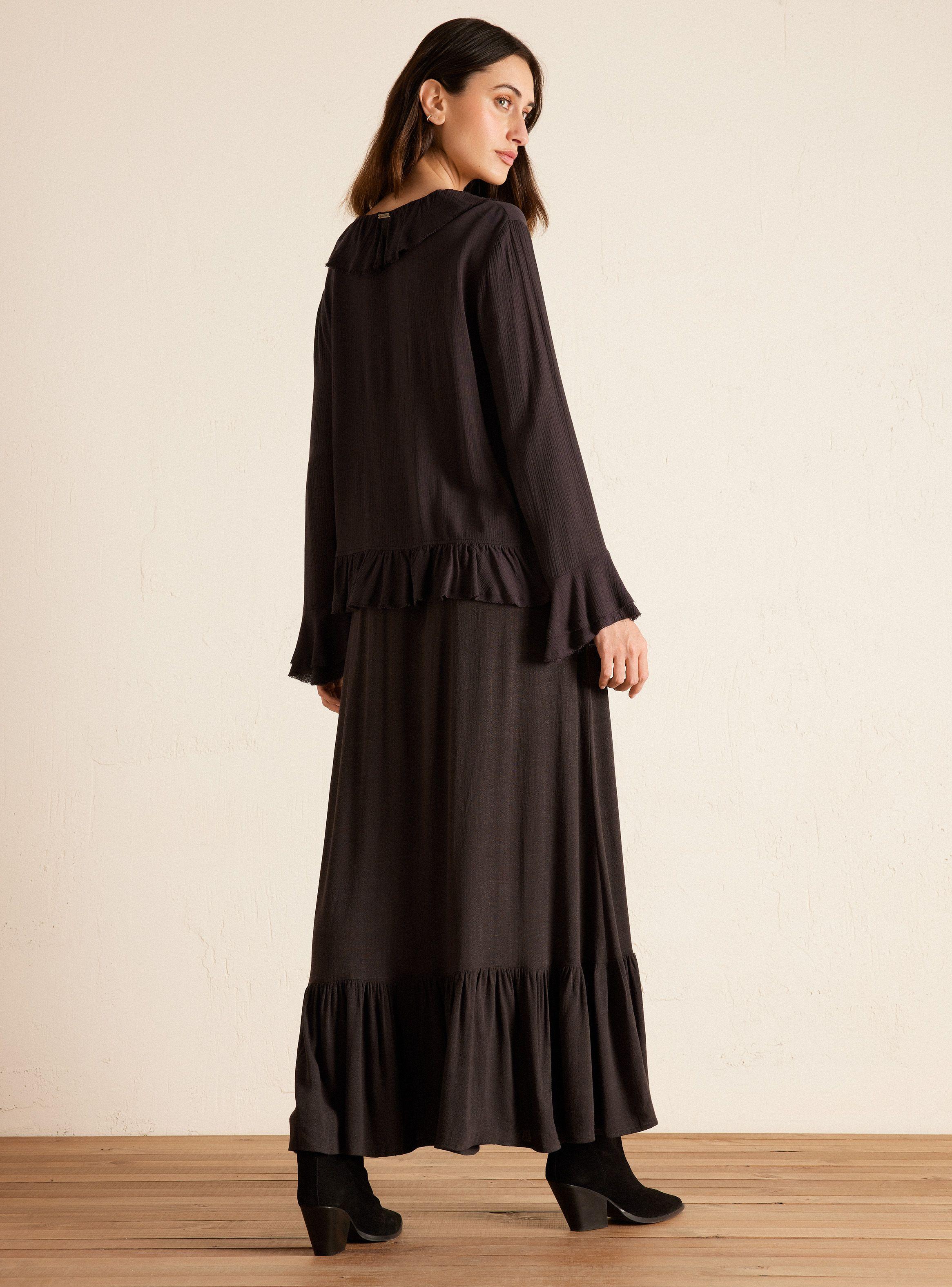 Falda Larga Maxi de Lino-5