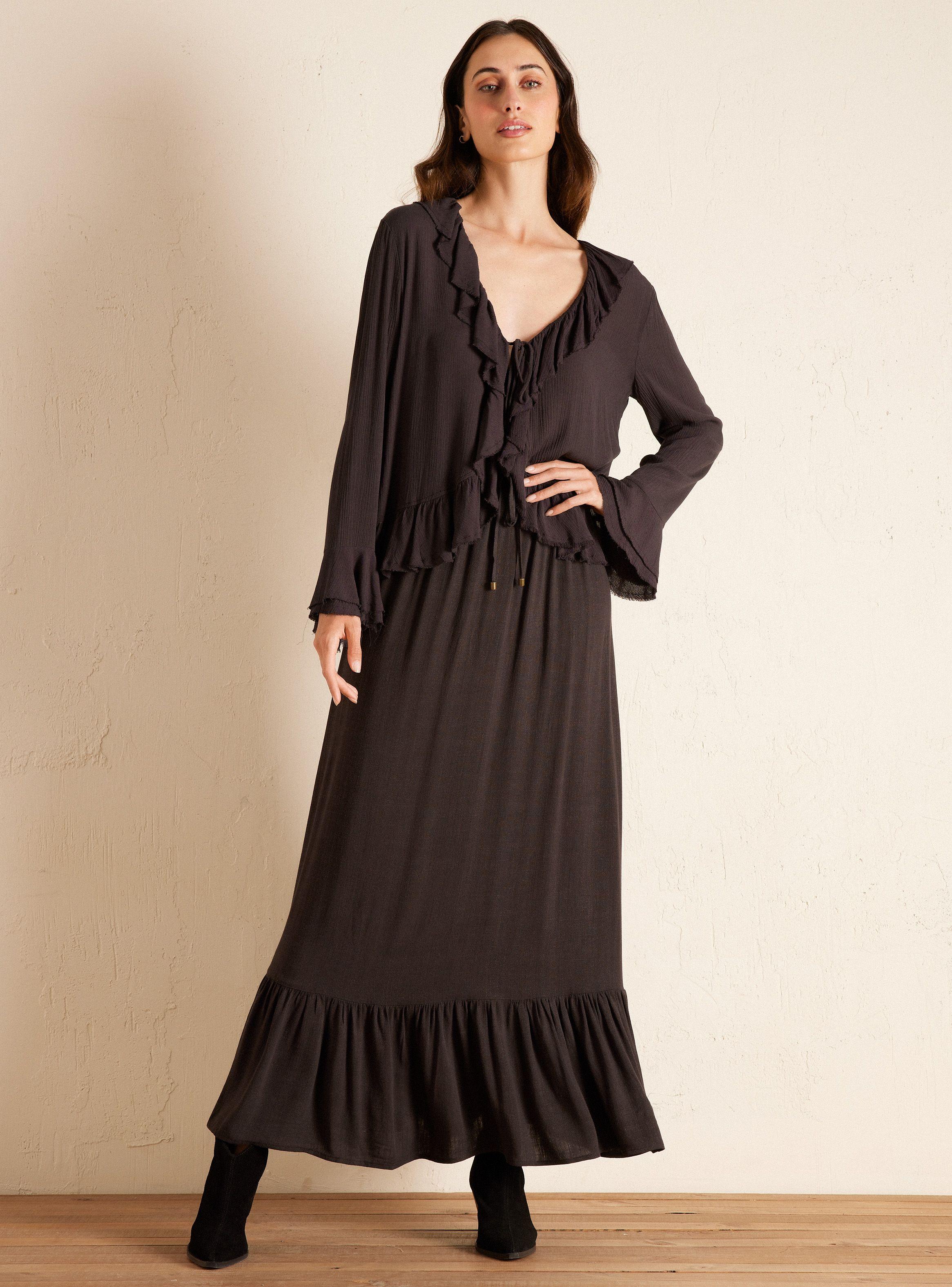 Falda Larga Maxi de Lino-4