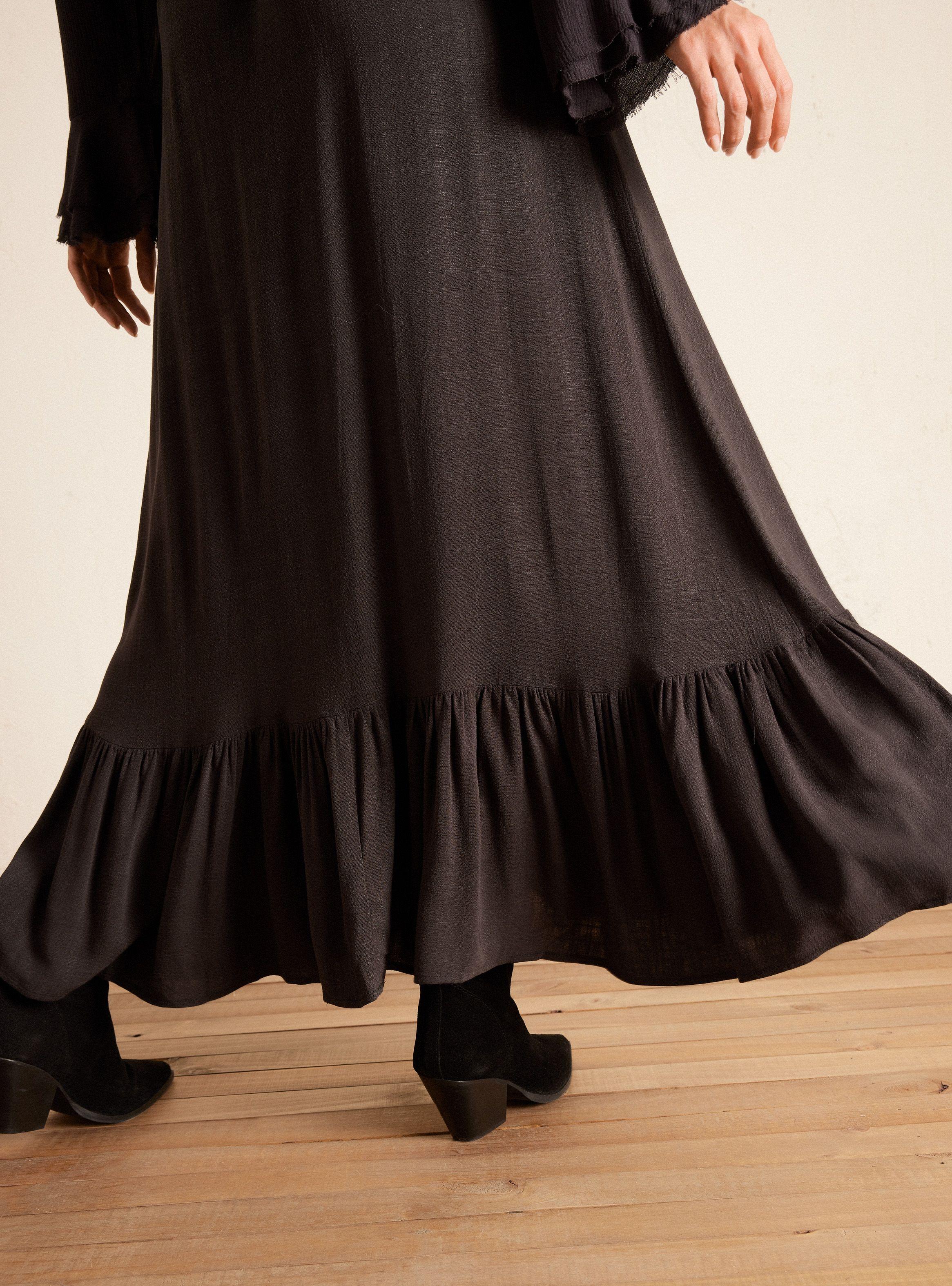 Falda Larga Maxi de Lino-2