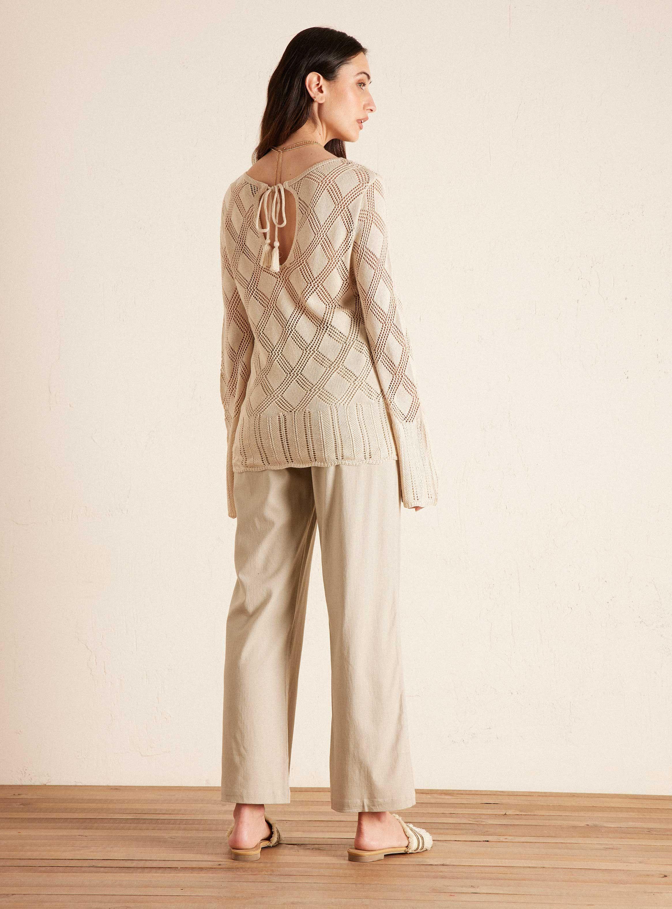 Sweater de Hilo con Brillo y Manga Ancha-5