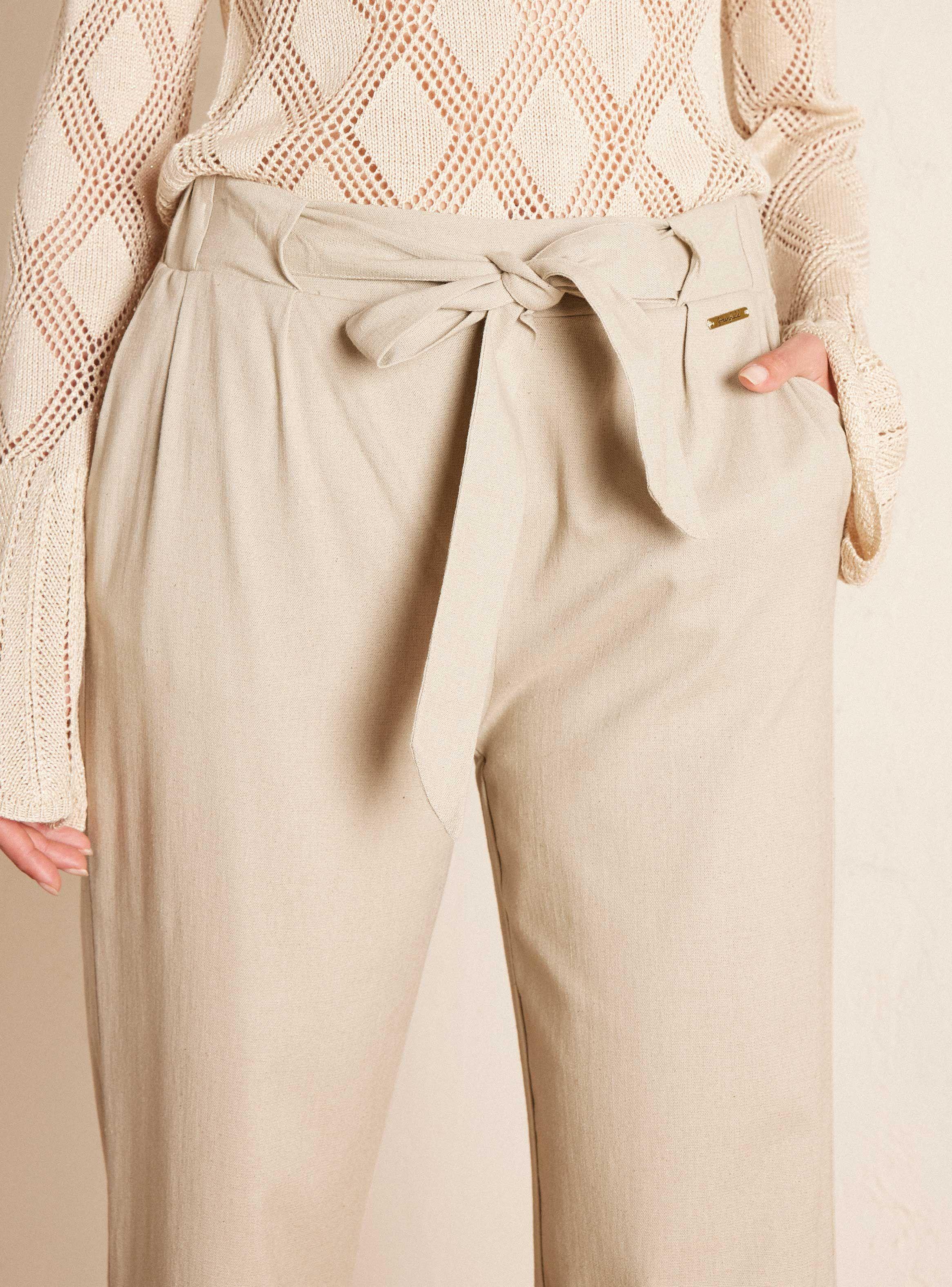 Pantalón con Amarra de Lino-2