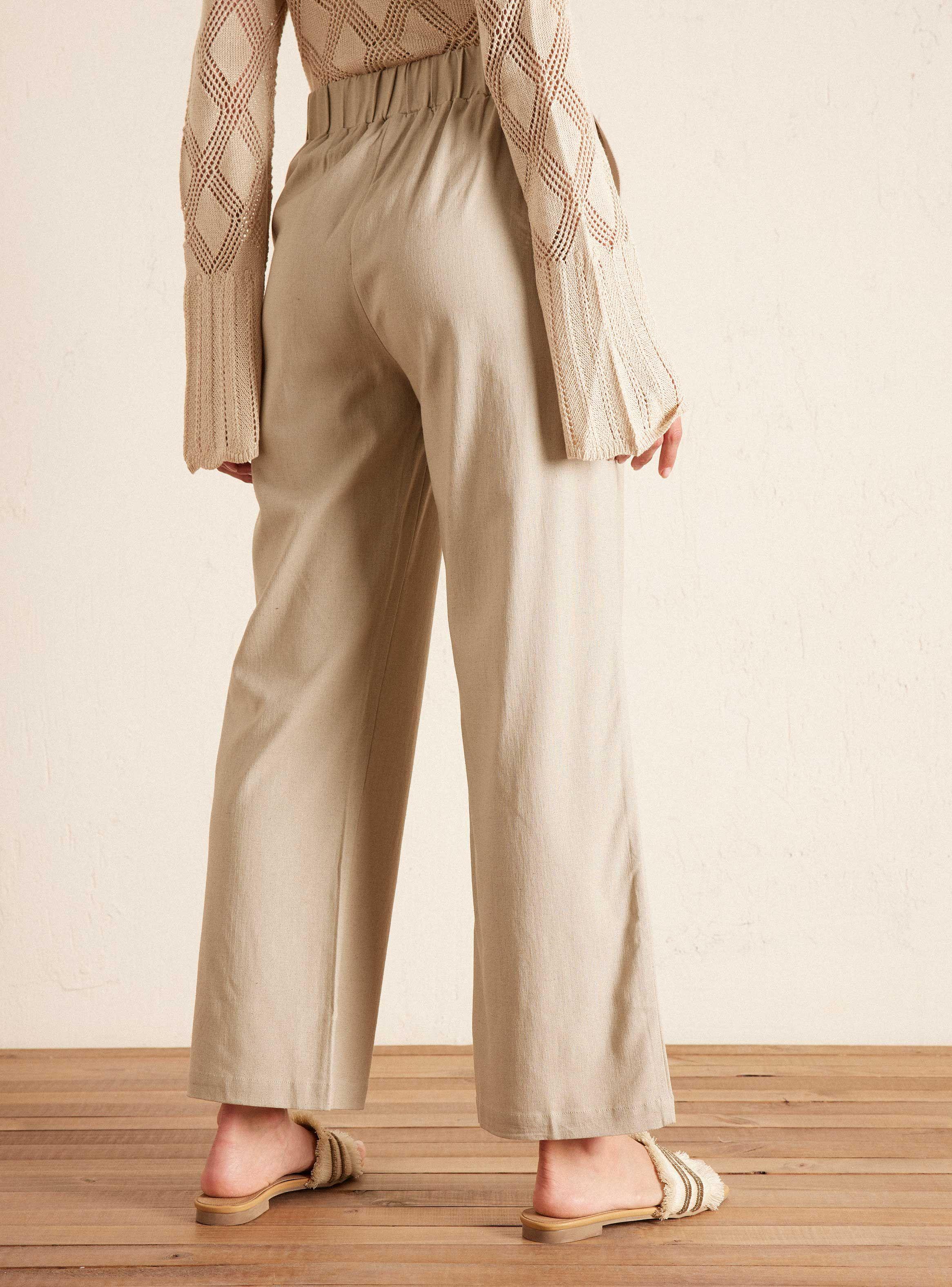 Pantalón con Amarra de Lino-1