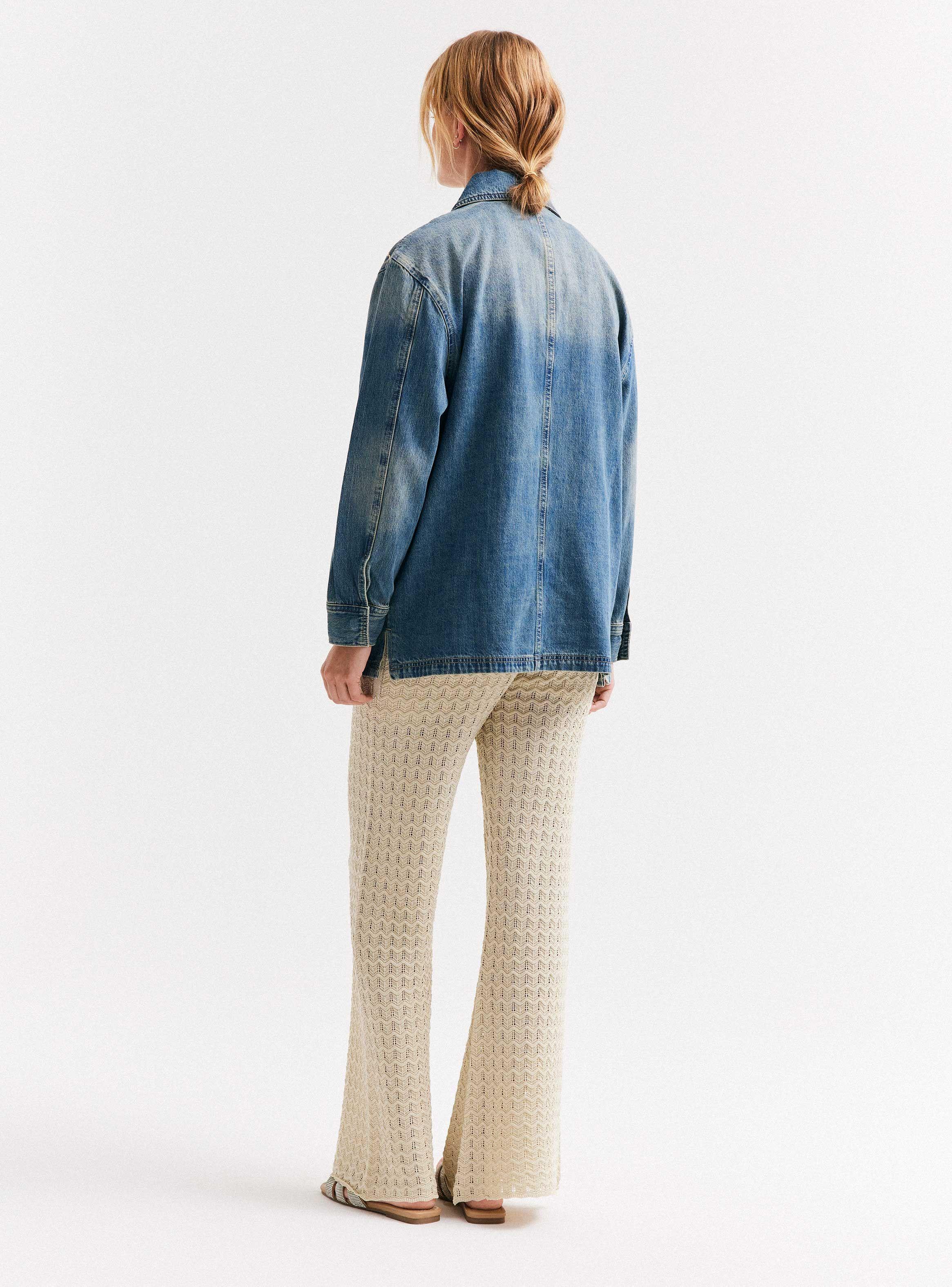 Chaqueta Sobrecamisa Denim con Aplicación de Brillos-5