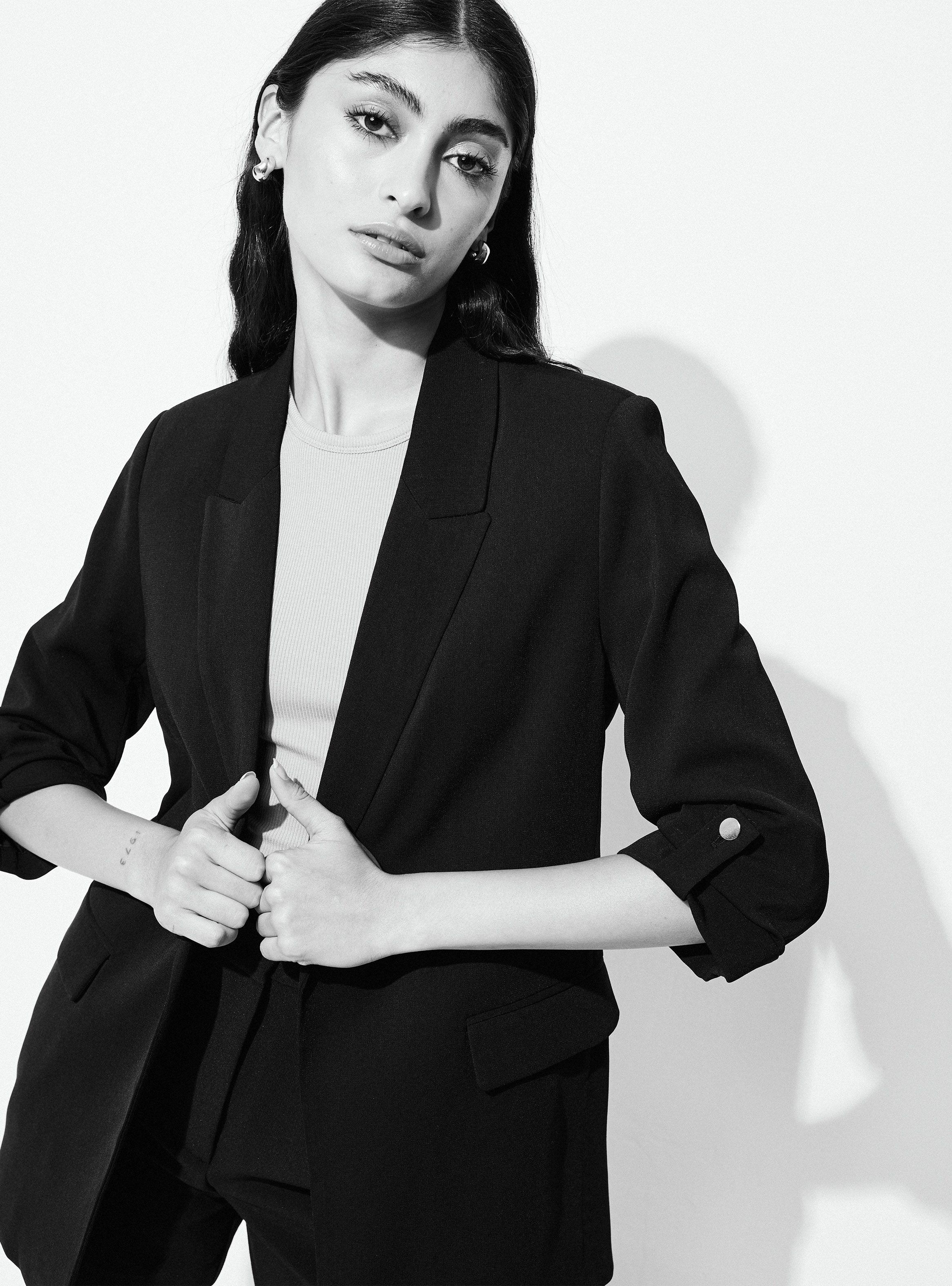 Blazer Básico de Manga con Pasador-2